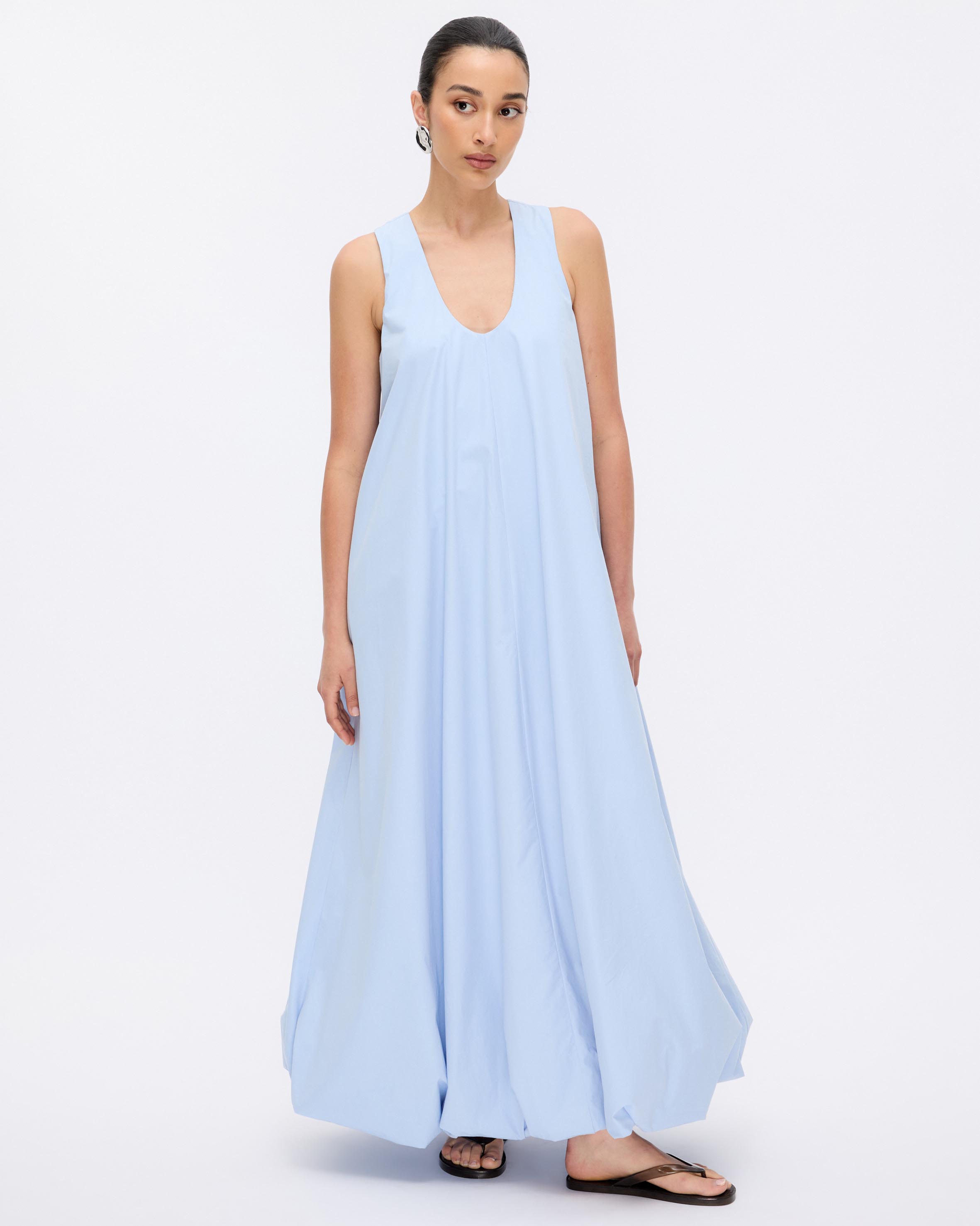 Luna Cotton Bubble Hem Maxi Dress