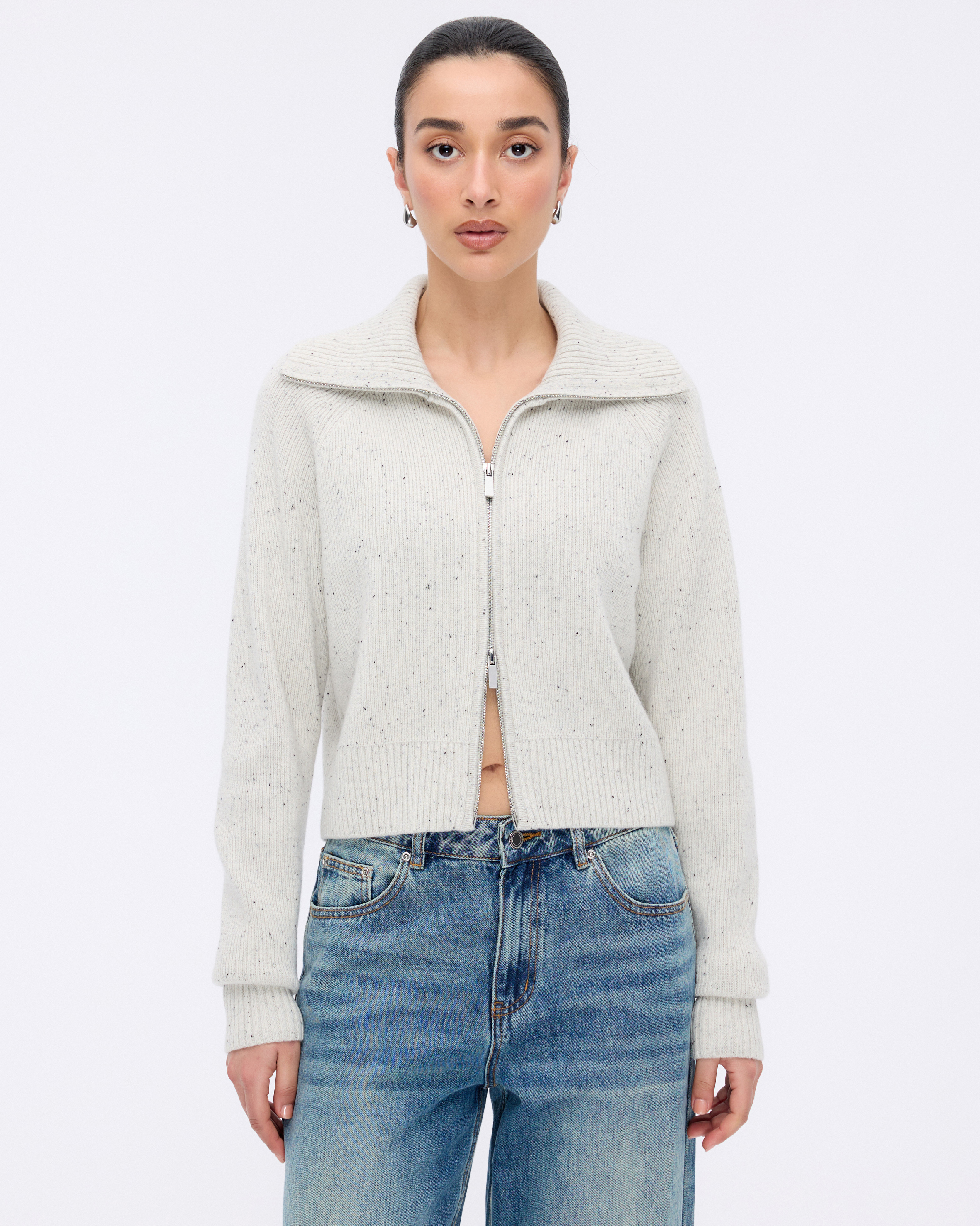 Niles Merino Wool Zip Cardigan