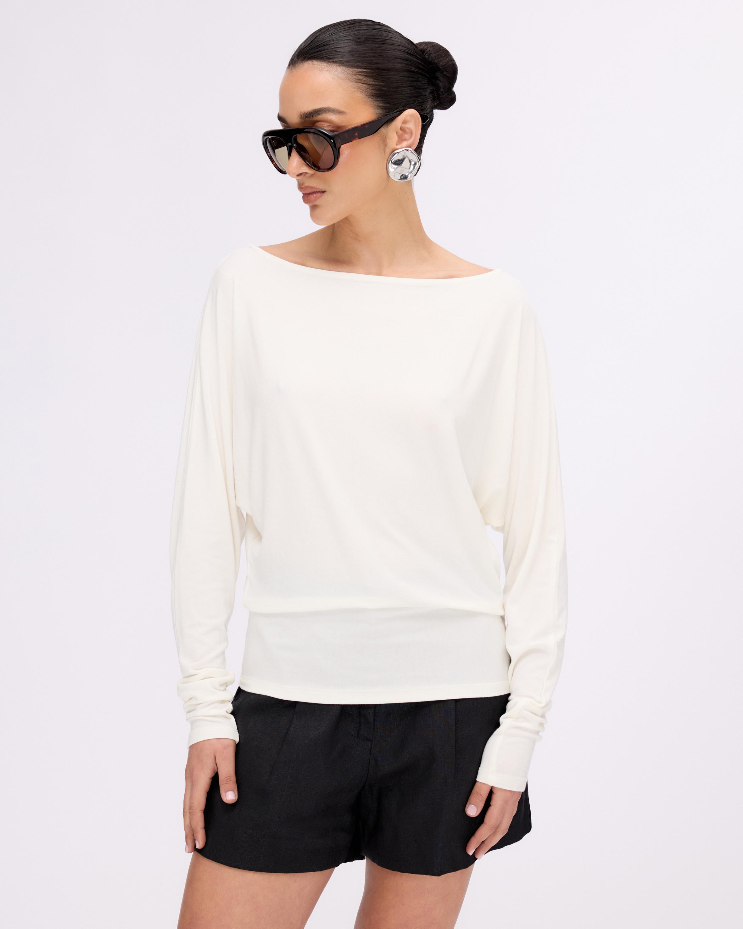 Tia Bat Wing Long Sleeve Top