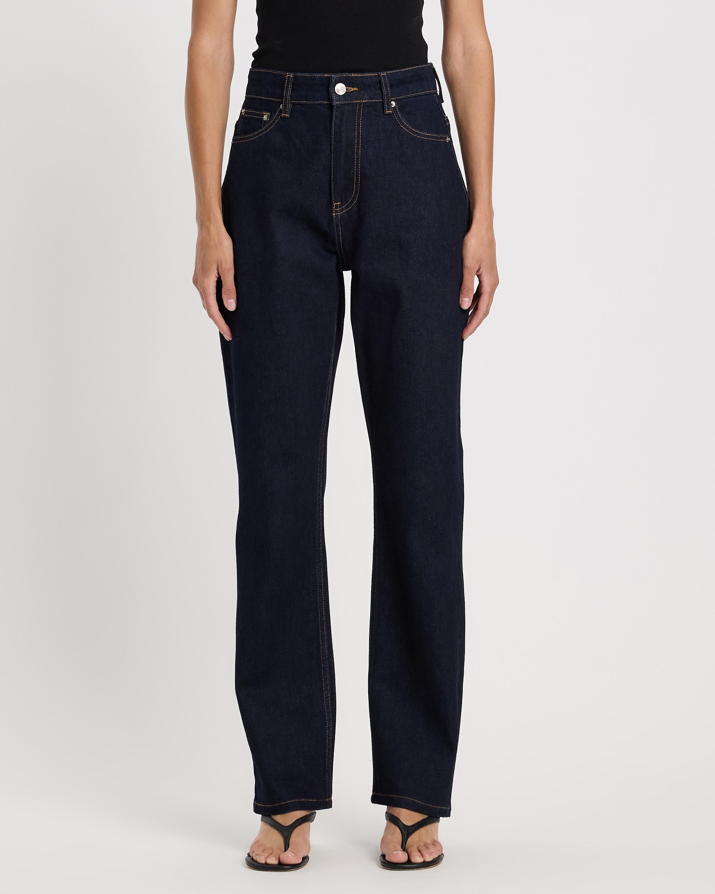 High Rise Straight Leg Jeans