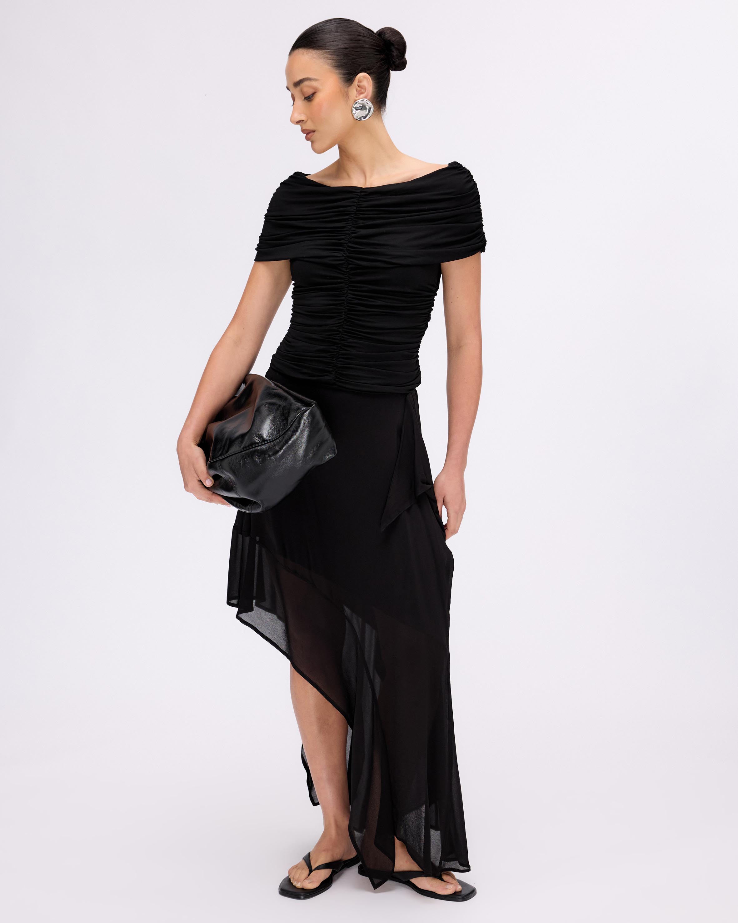 Saffron Jersey Ruched Top
