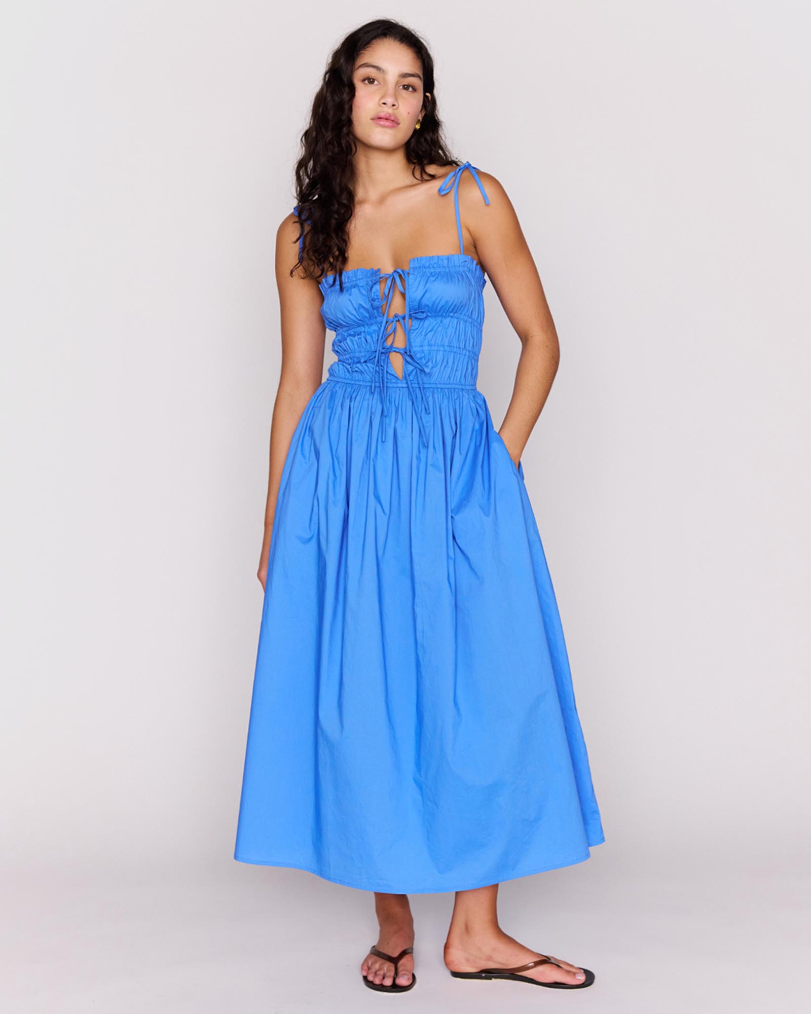 Liana Tie Detail Midi Dress