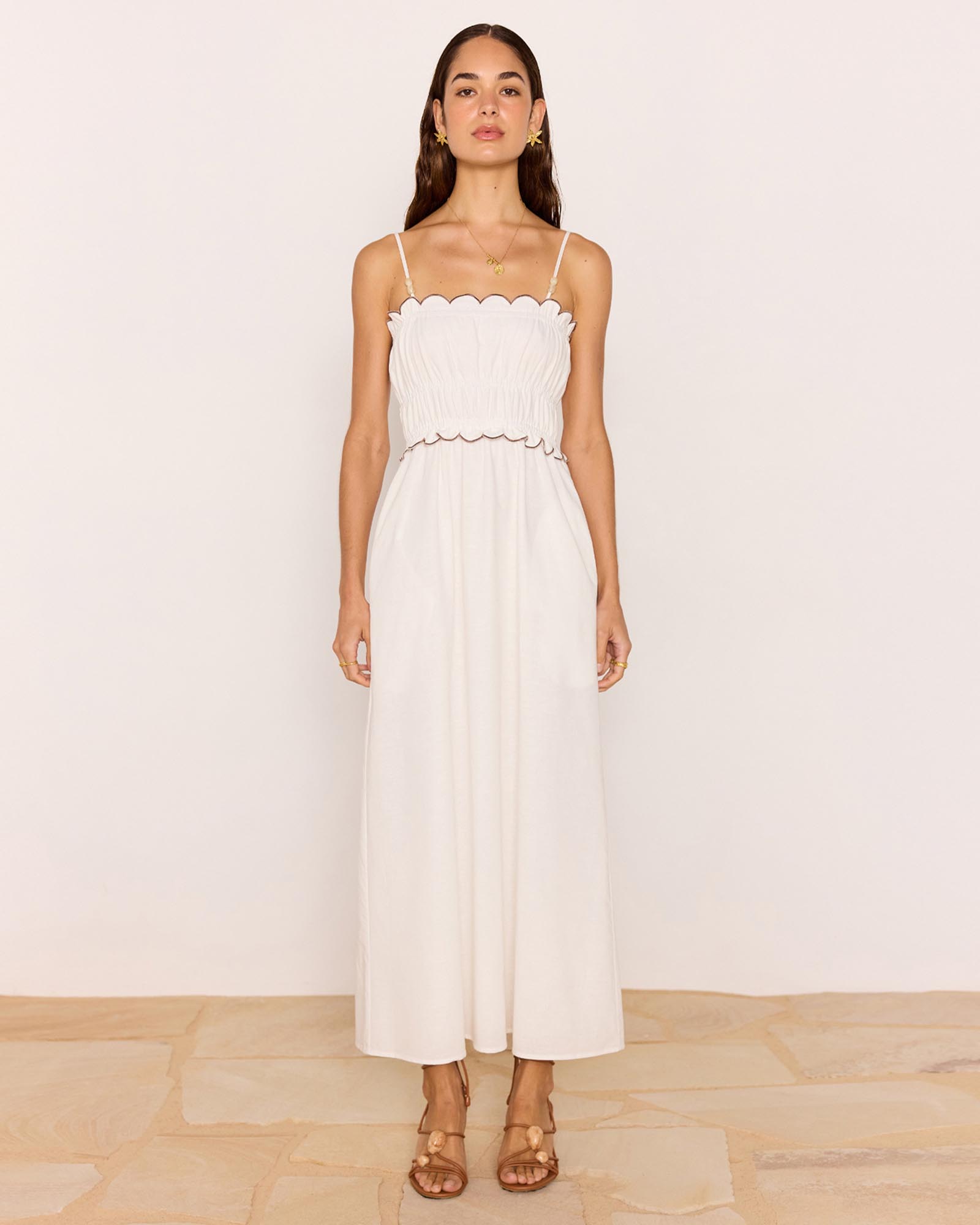 Laurel Scallop Edge Midi Dress
