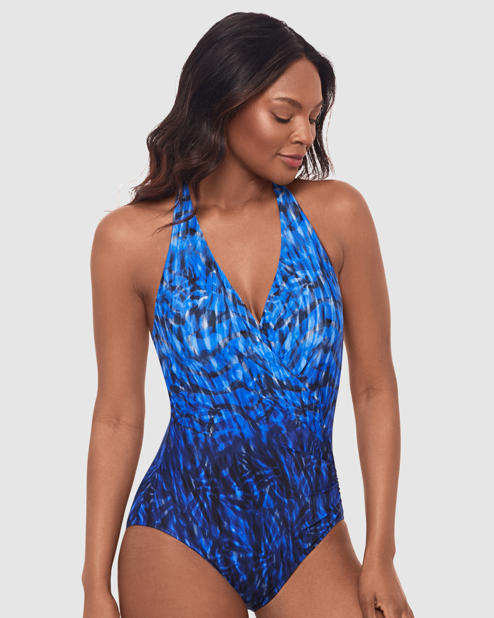 Paka Mayan Wrapsody Halter-Effect Shaping Swimsuit