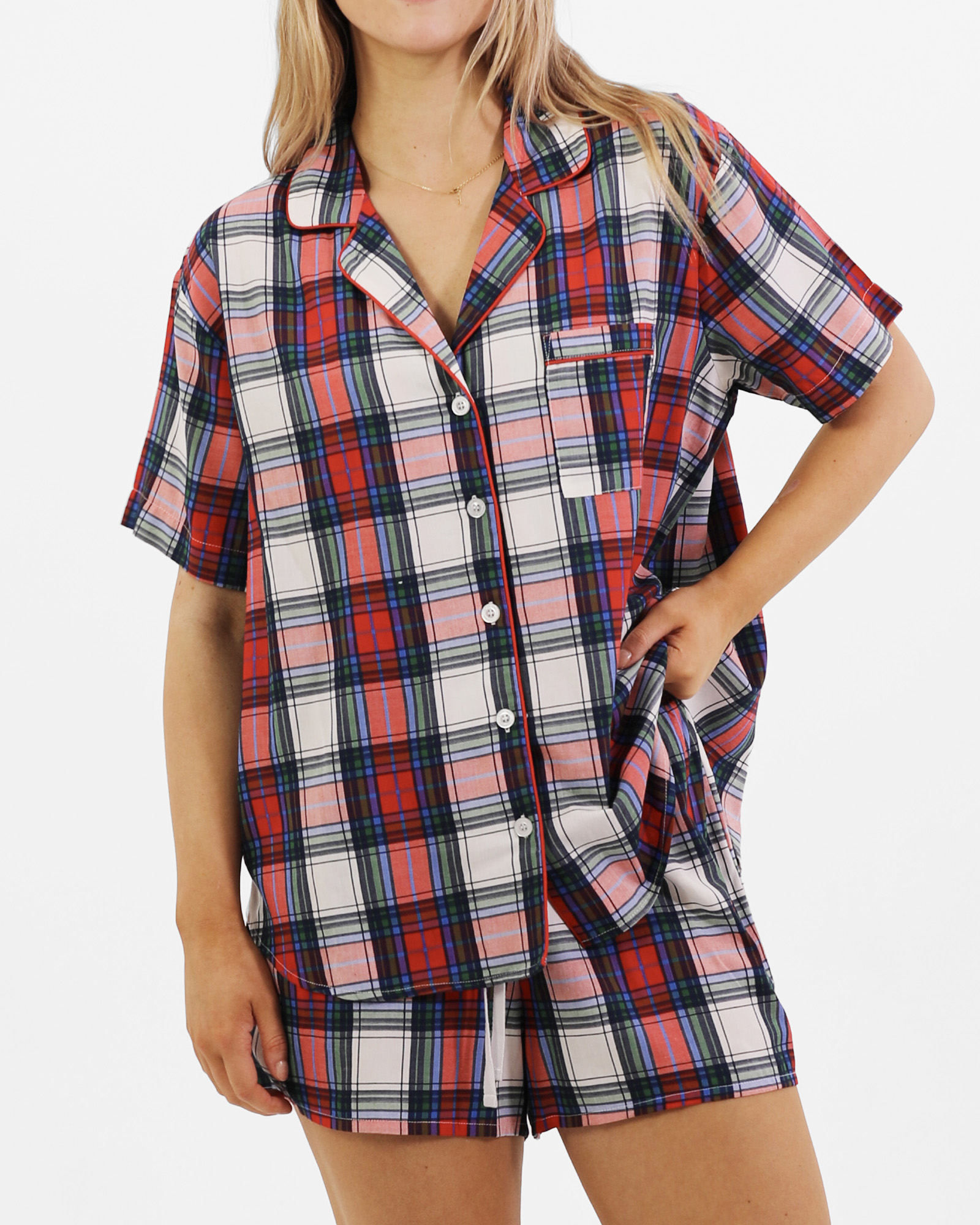 Mitchdowd Womens Bamboo Check Fam Jam Pyjama Set