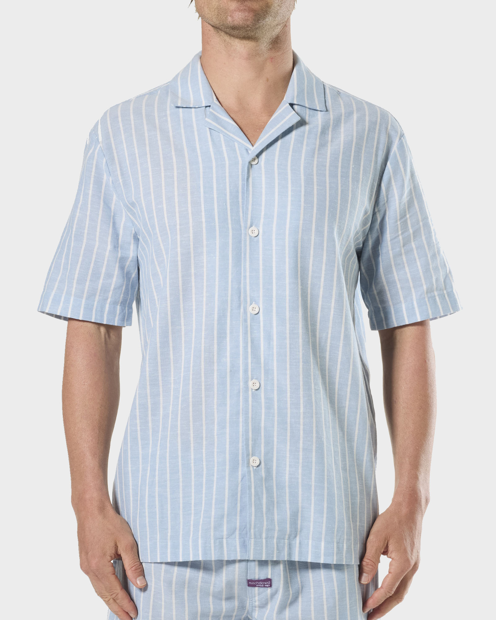 Mitchdowd Mens Blue Stripe Pyjama Top