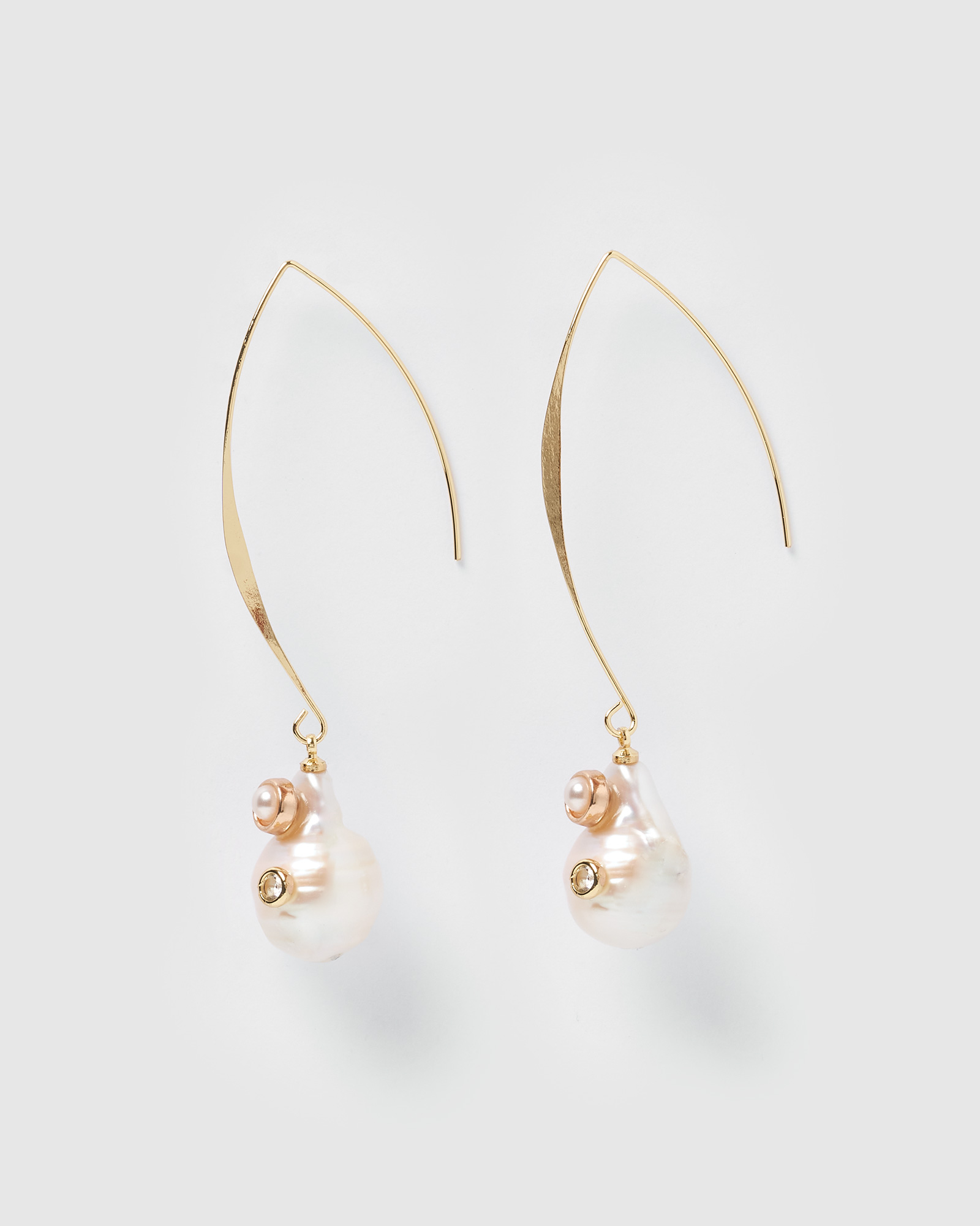 Charlie Drop Pearl Embellished Earrings