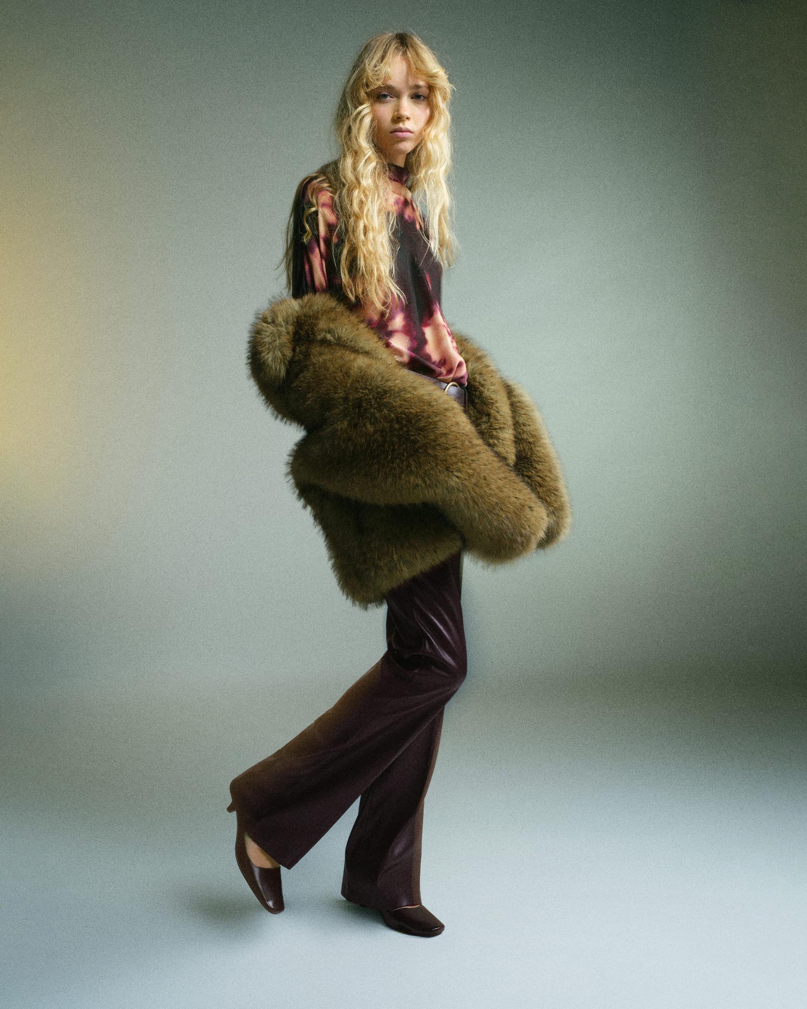 Tie-Dye Turtleneck Blouse