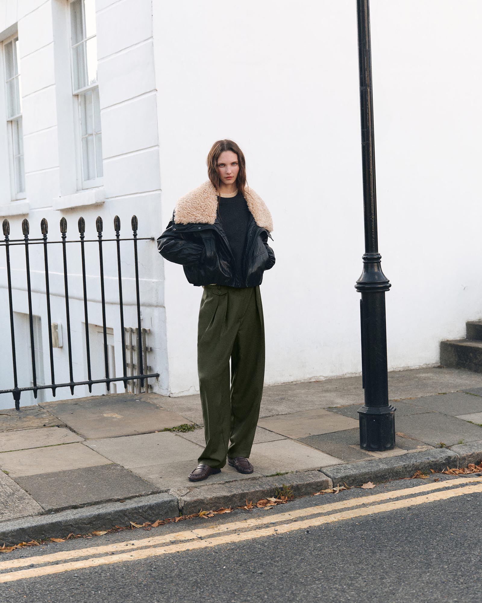 Pleated Trousers With Button Detail
