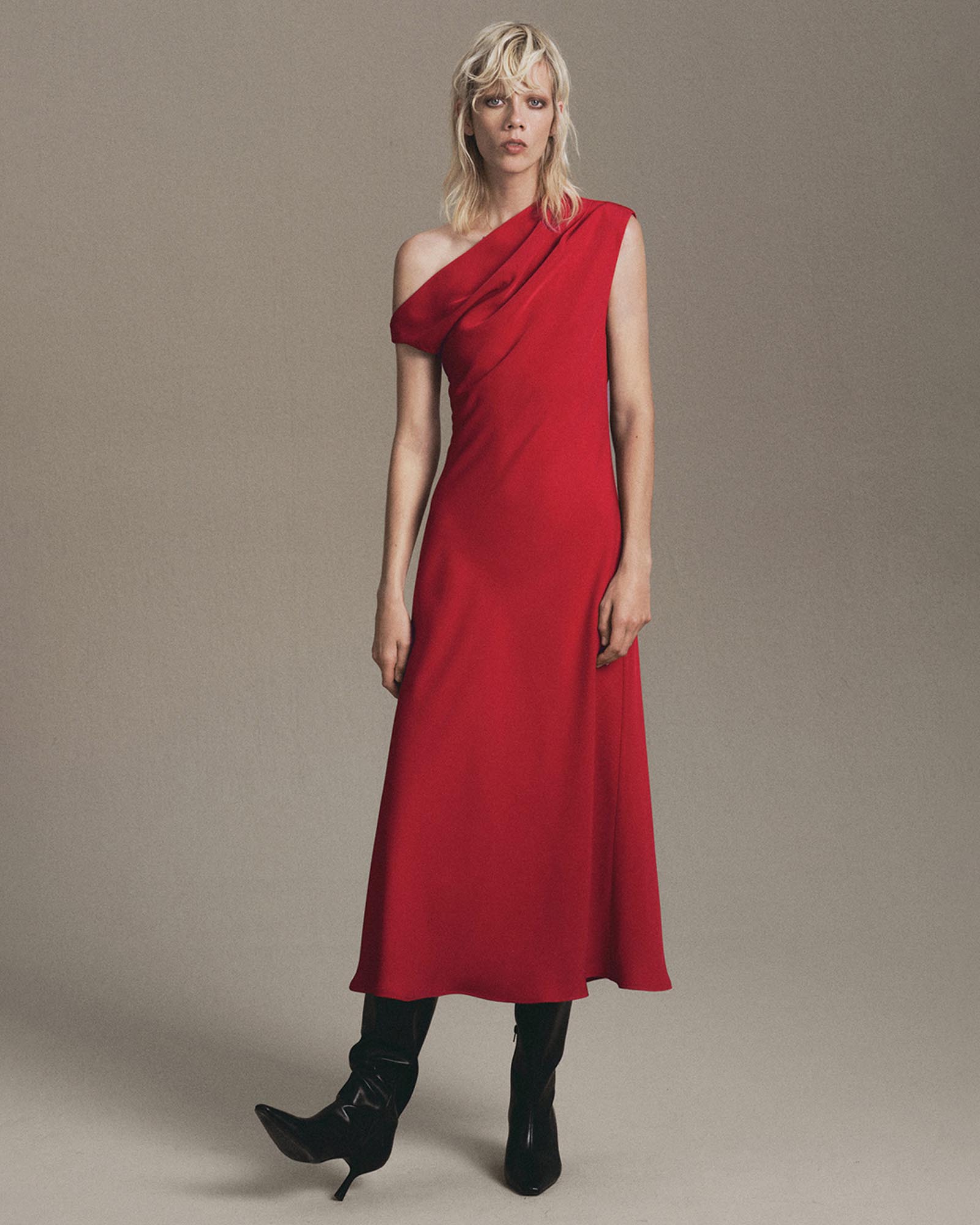 A-Line Dress With Asymmetrical Neckline
