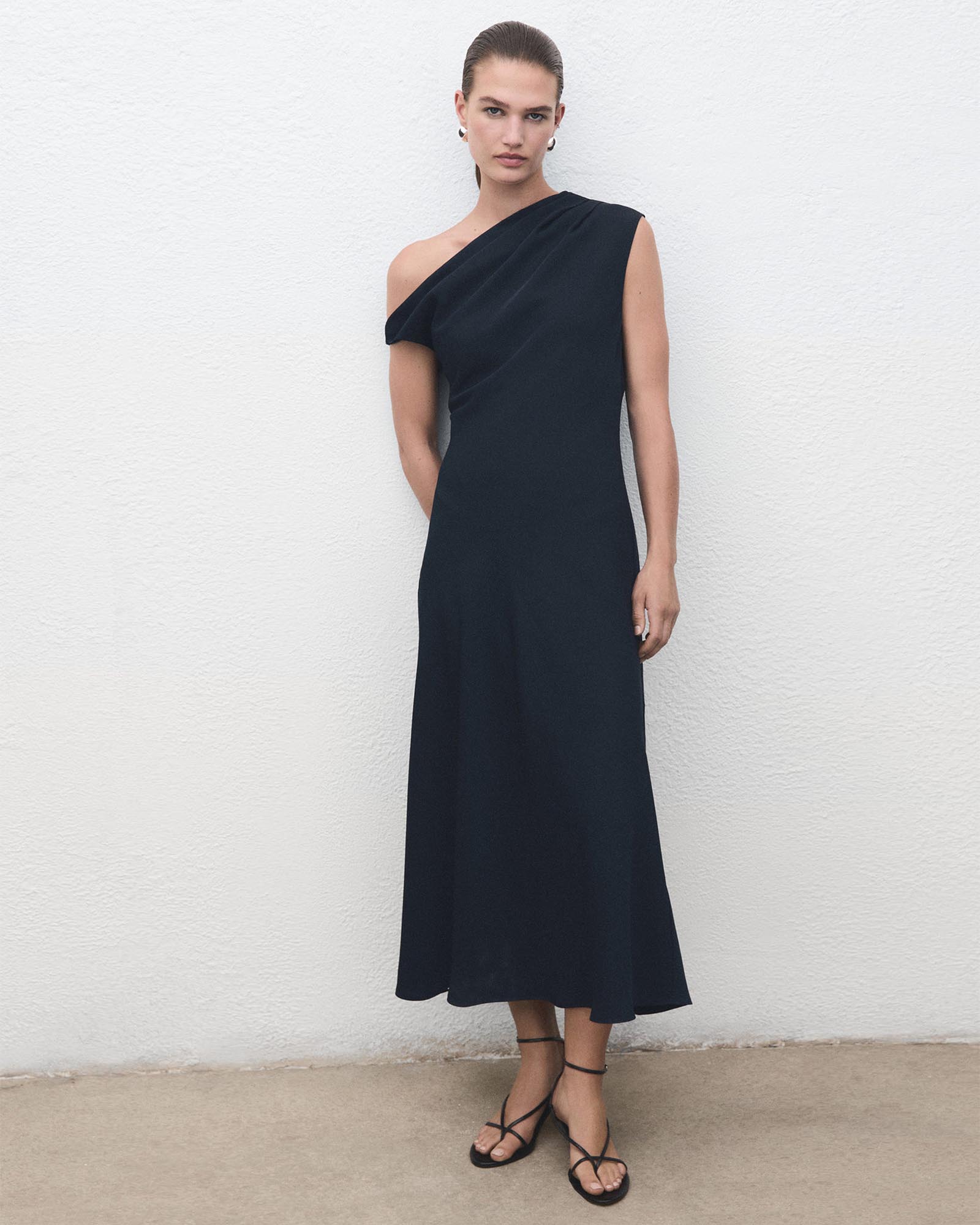 A-Line Dress With Asymmetrical Neckline