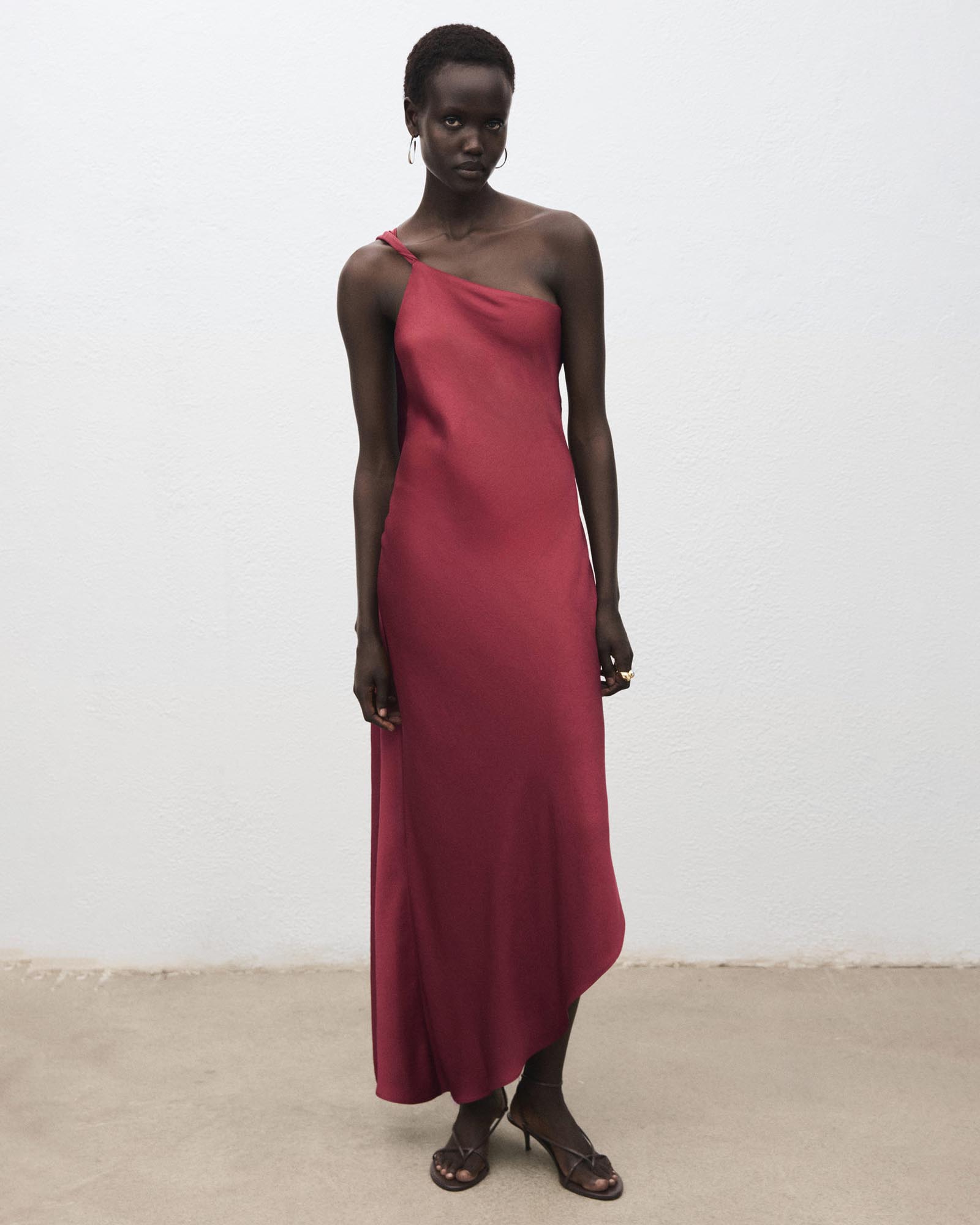 Asymmetrical Satin Dress