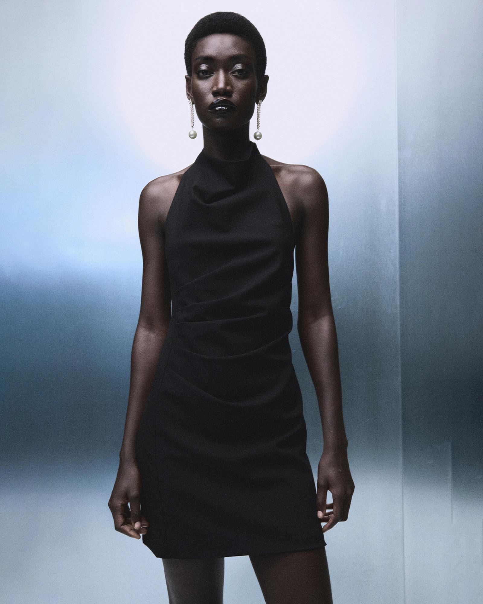 Halter Neck Ruched Dress