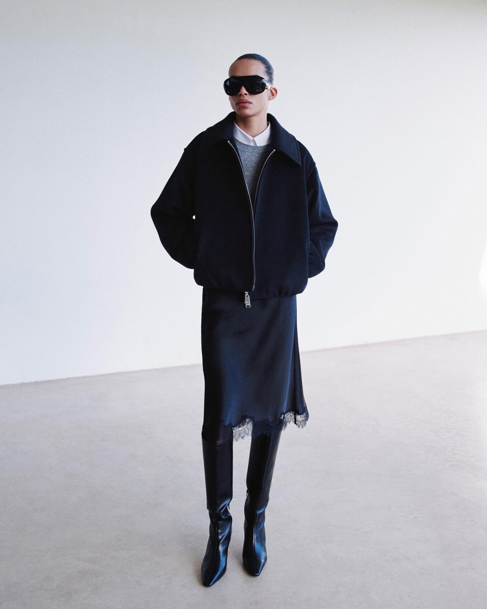 Wool Jacket With Shirt Collar