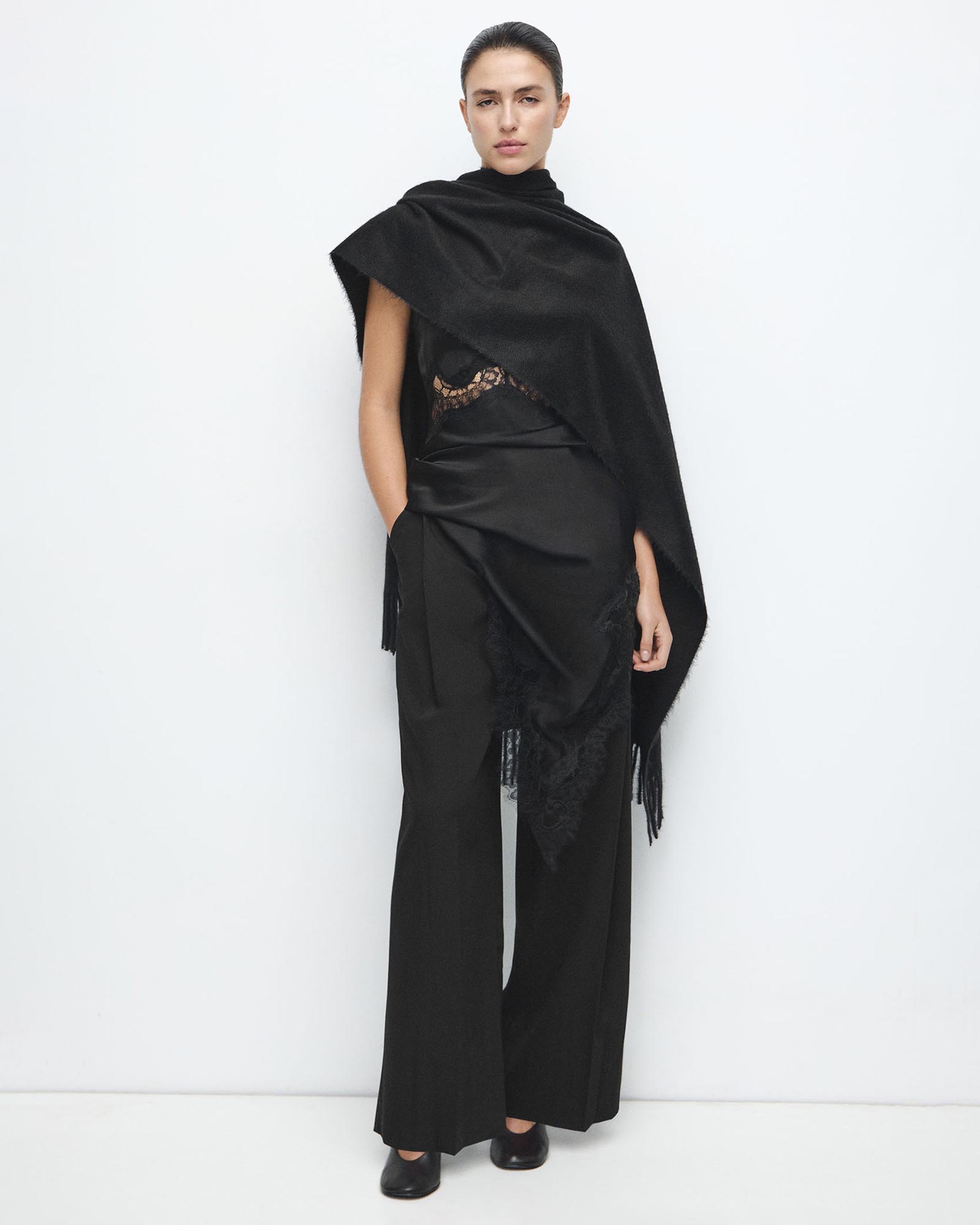 Pleated Wide Leg Trousers