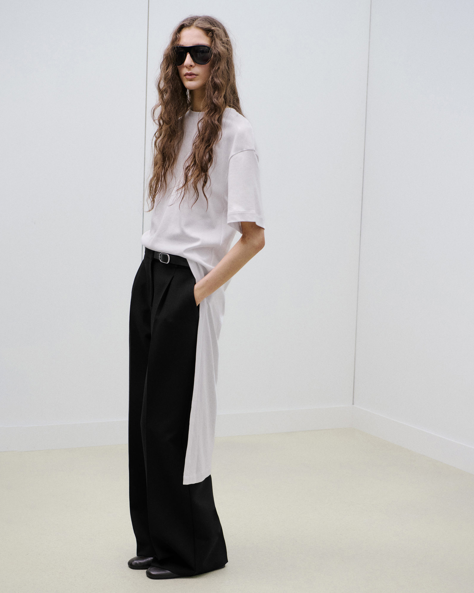 Belt Straight-Fit Trousers