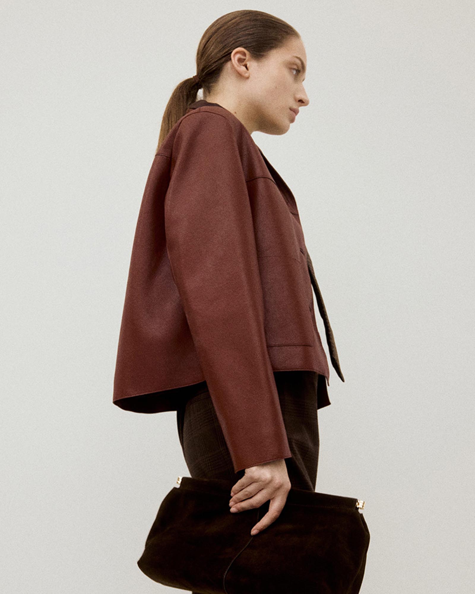 Faux-Leather Jacket With Pockets