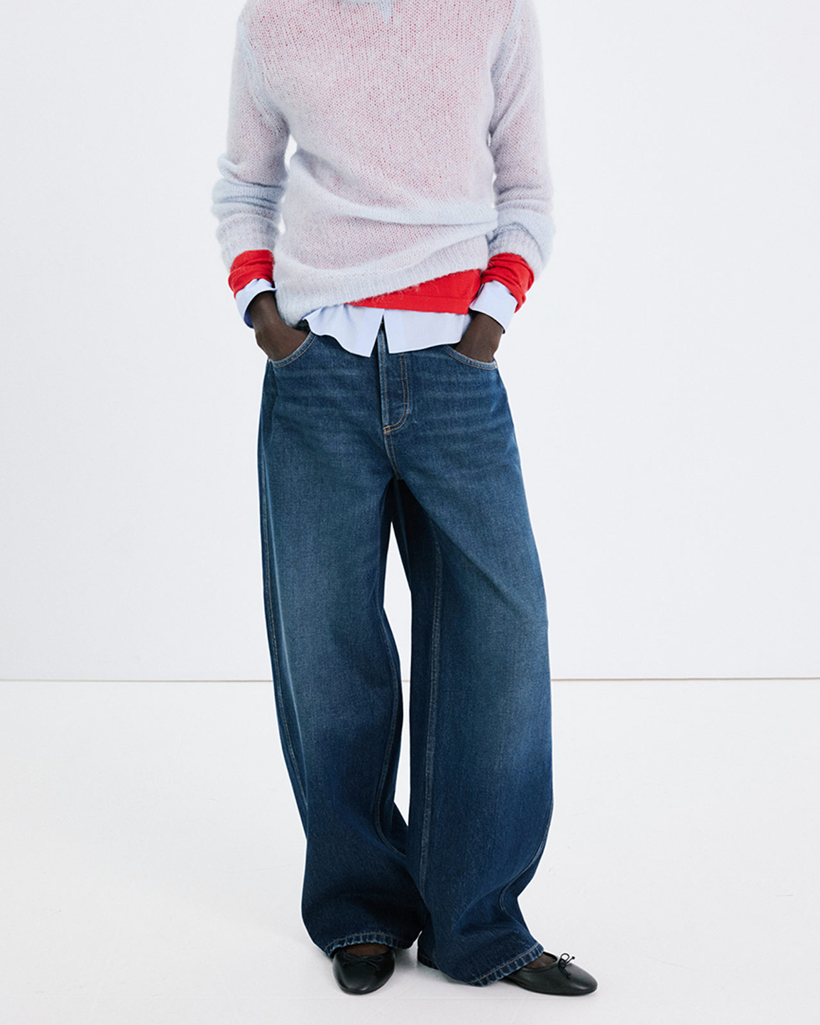 Mid-Rise Balloon Jeans