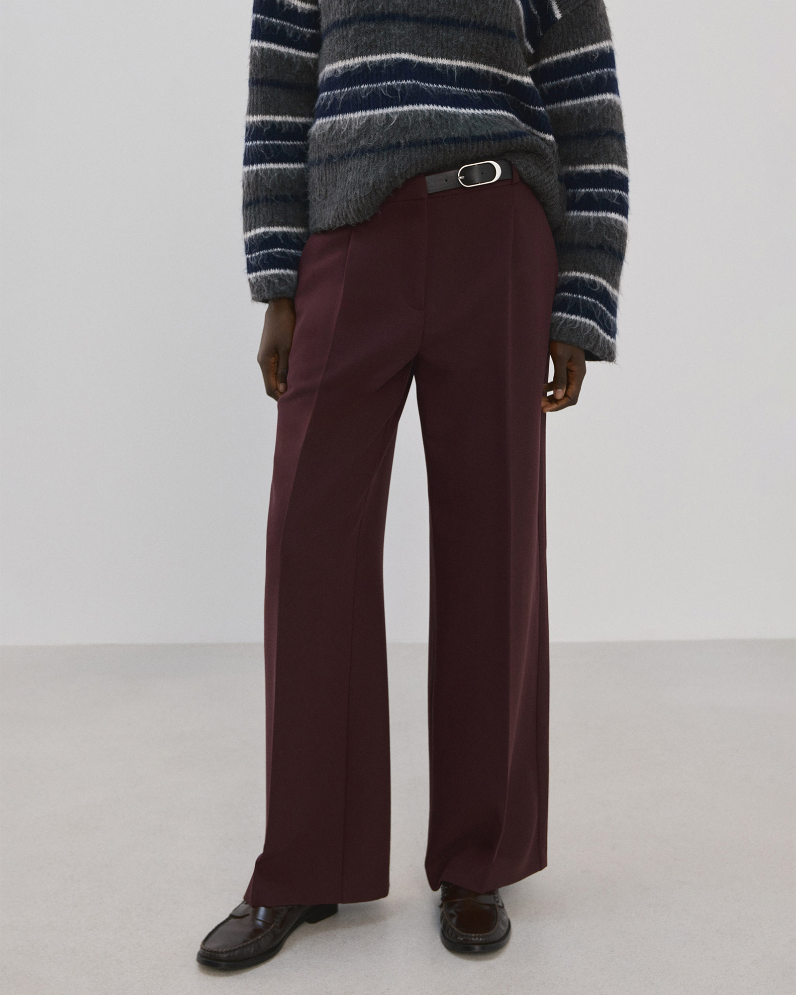 Belt Straight-Fit Trousers