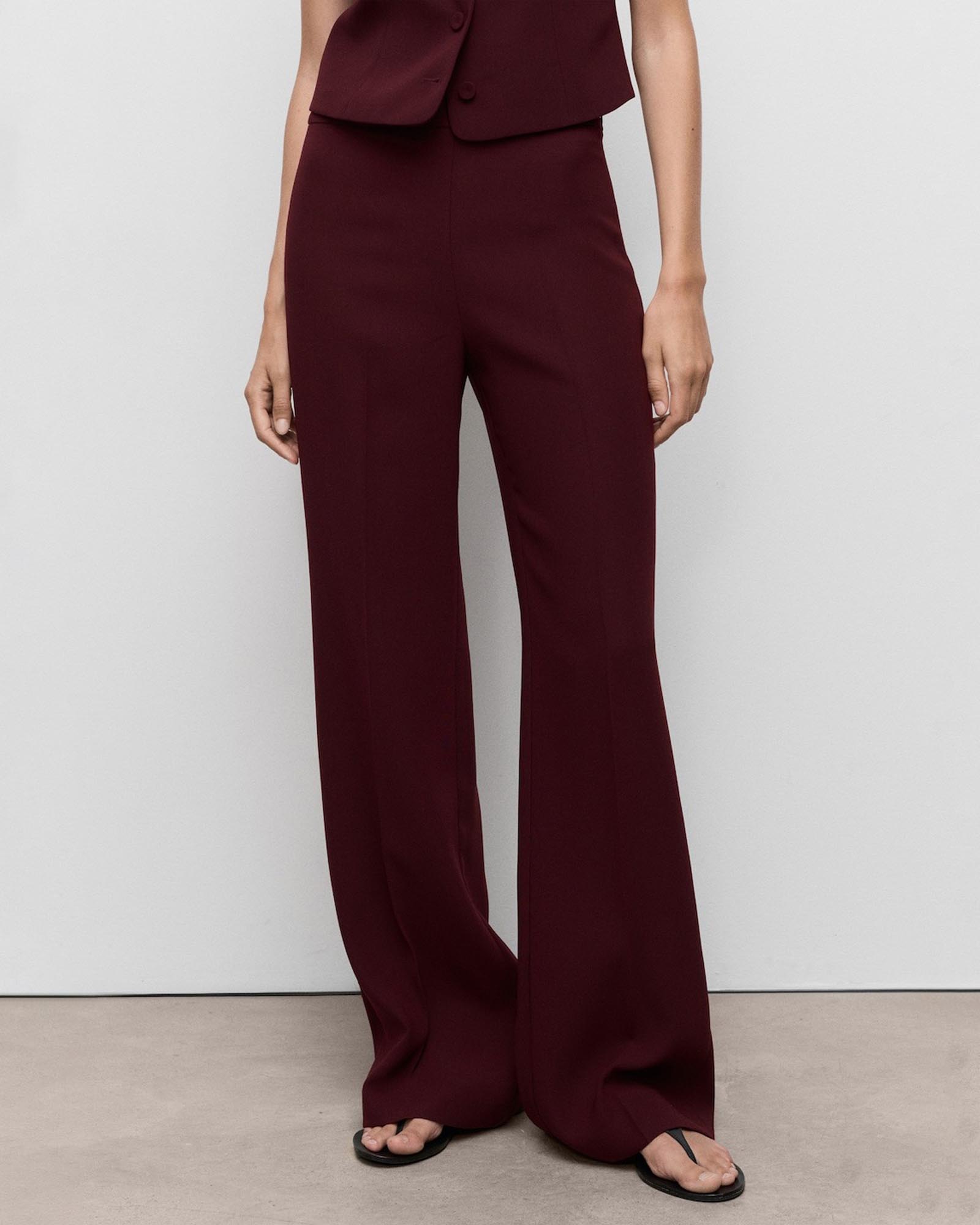 Straight Mid-Rise Suit Trousers