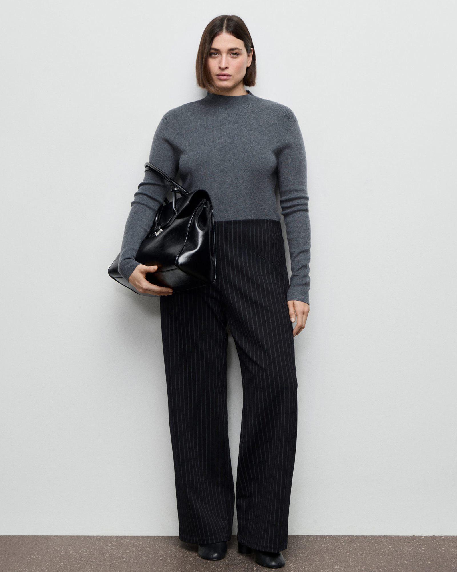 Chalk-Stripe Straight Trousers