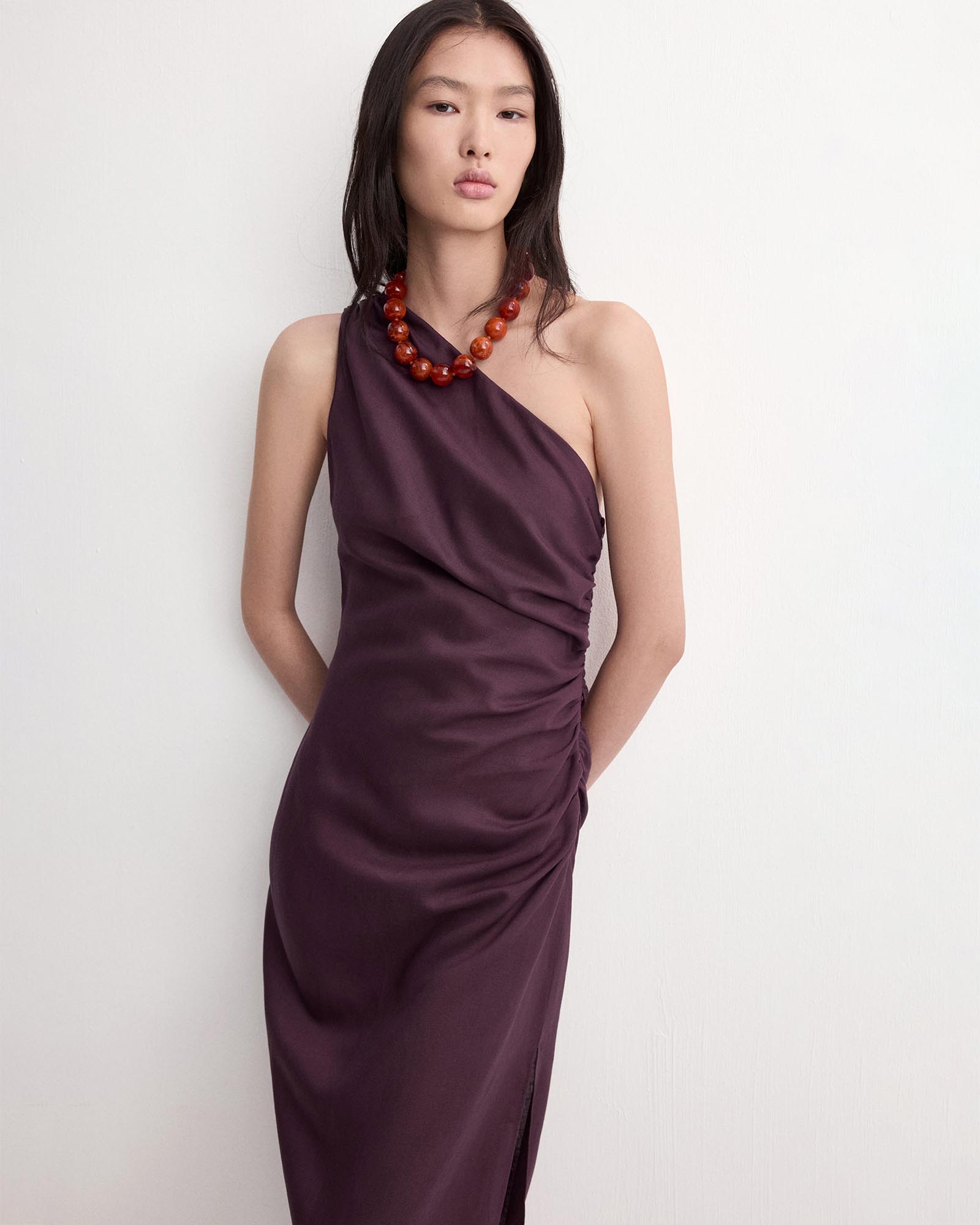 Asymmetrical Dress With Side Slit