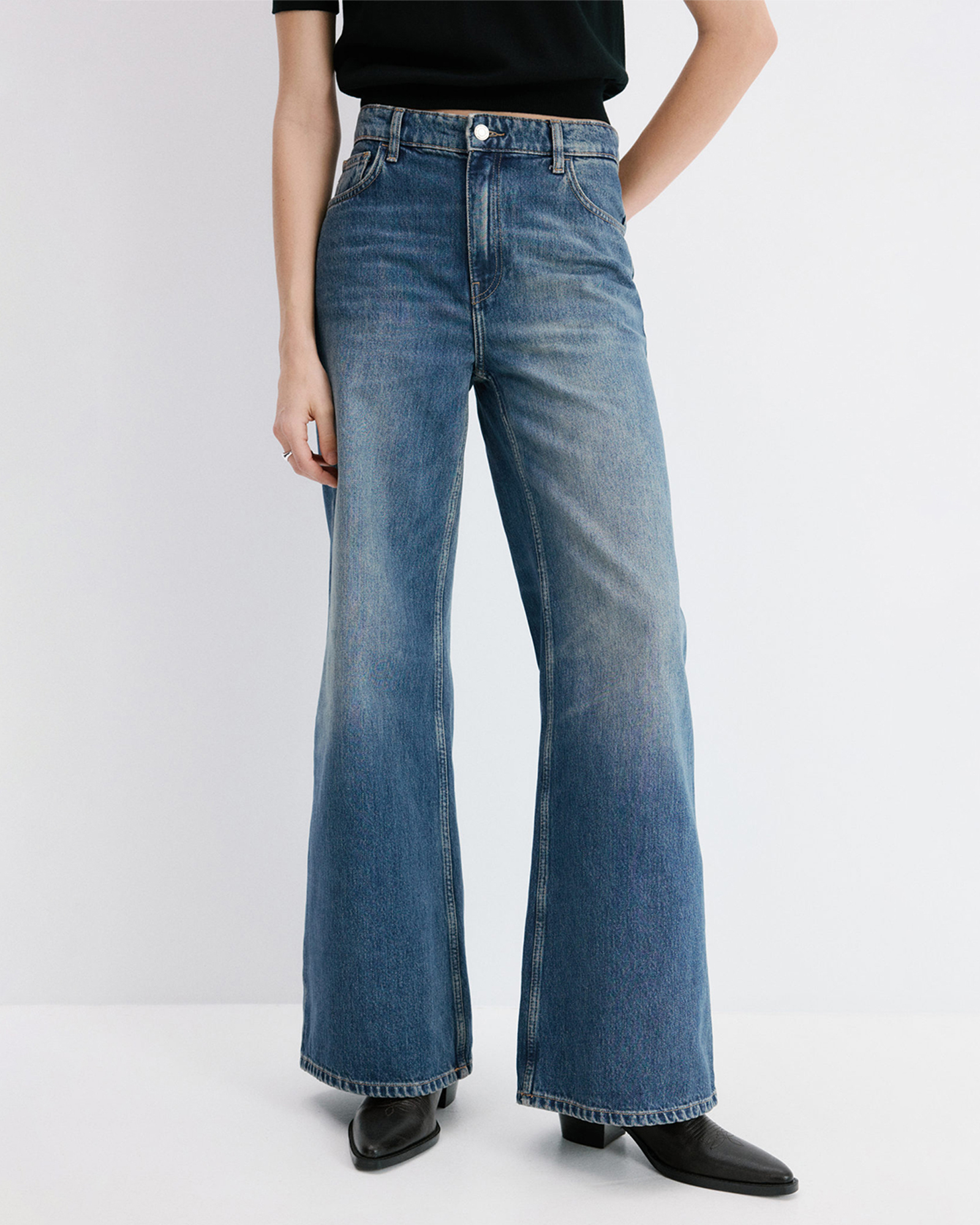 High-Waisted Wide-Leg Jeans