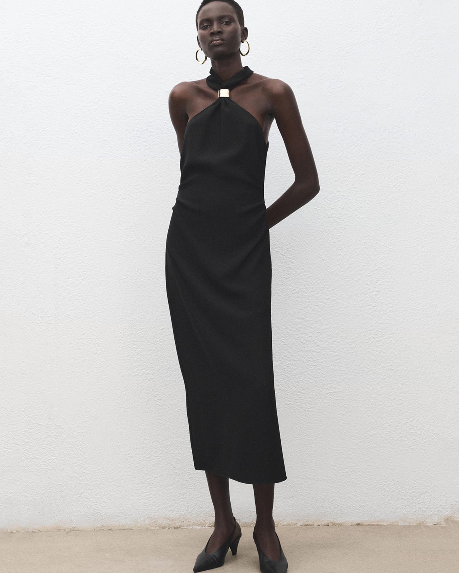 Halter-Neck Dress With Metal Embellishment