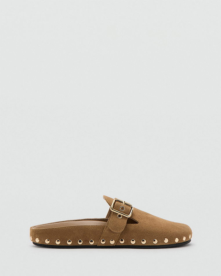 Studded Leather Slides