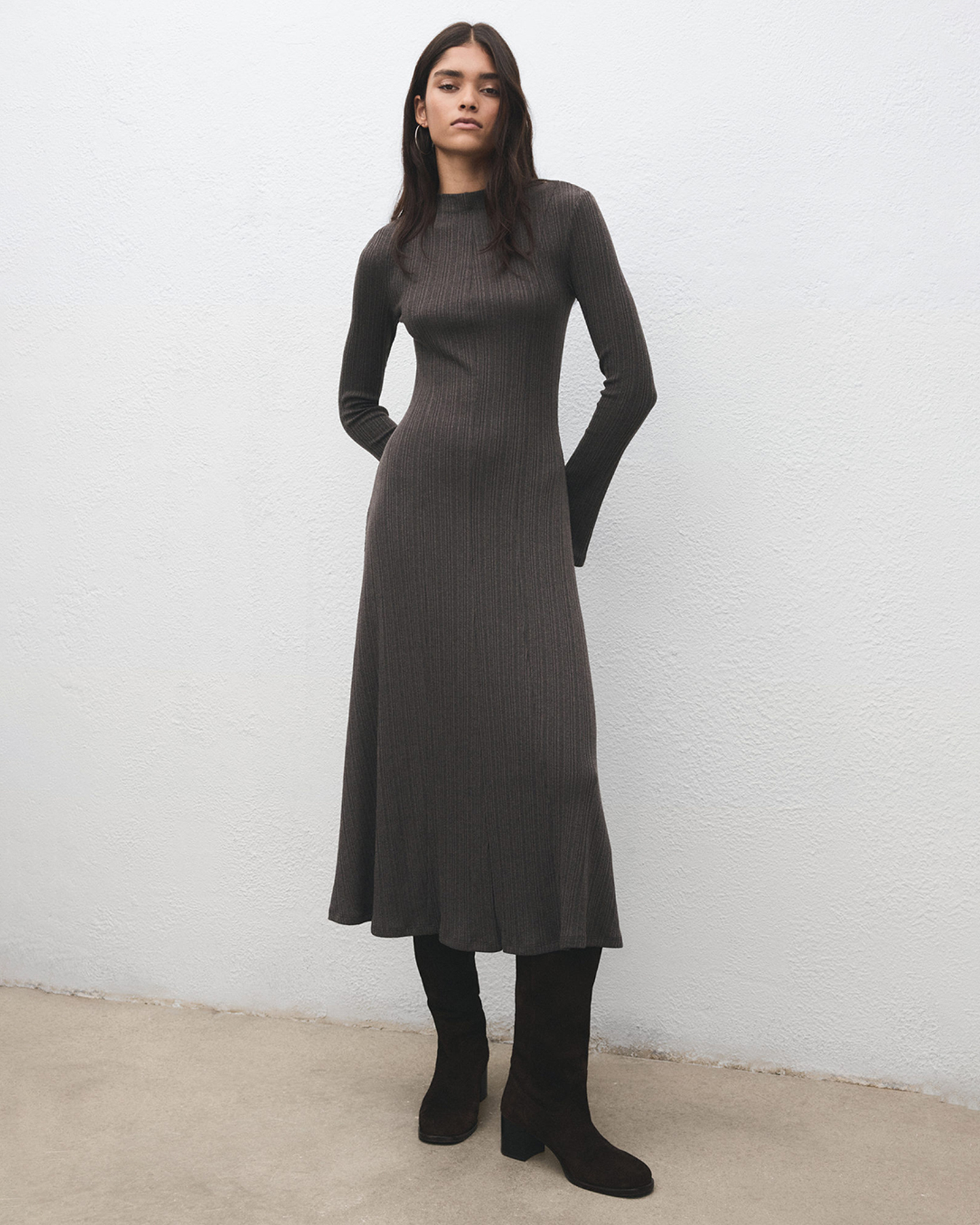 Knitted Dress With Bell Sleeves