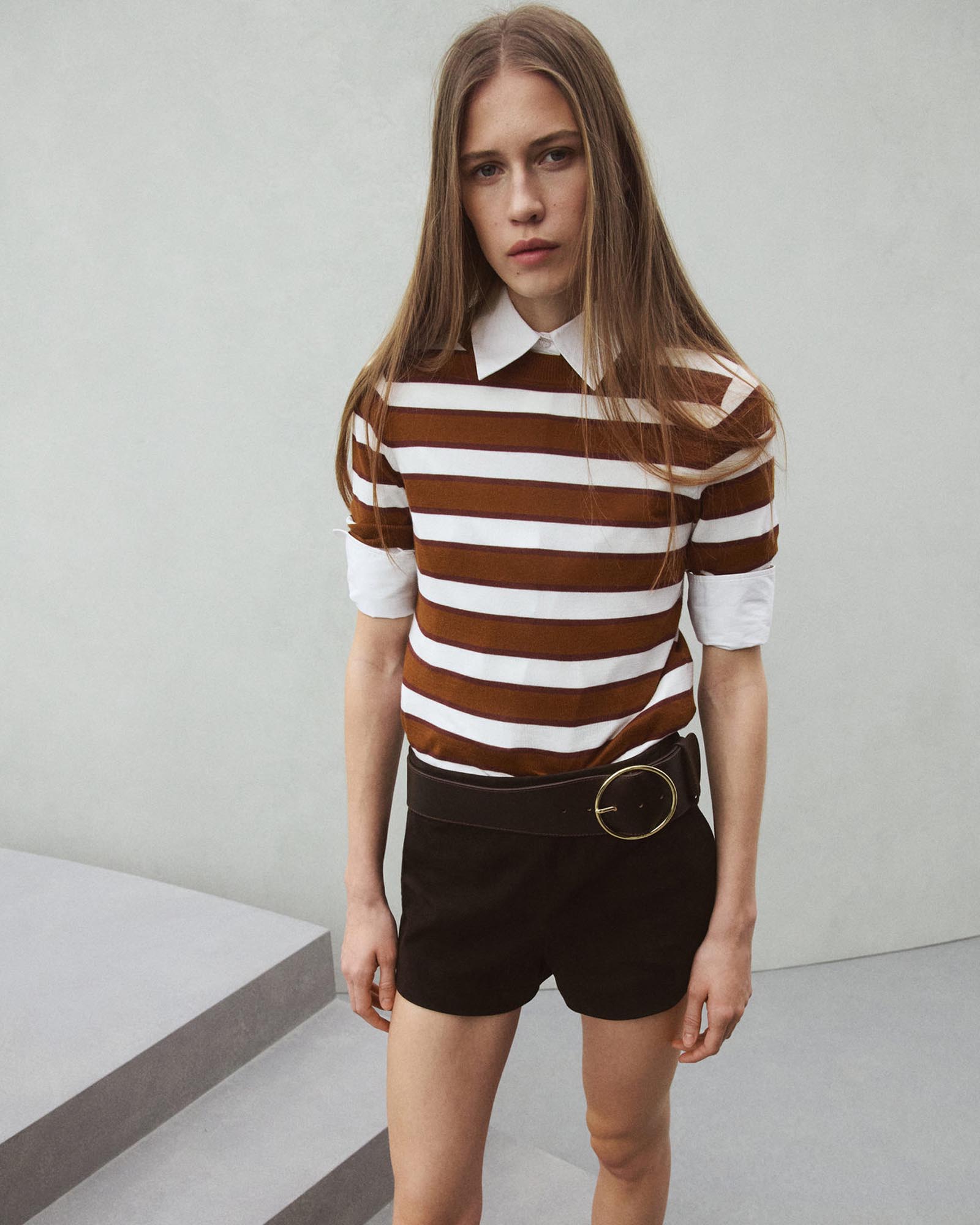 Short-Sleeved Knitted Sweater