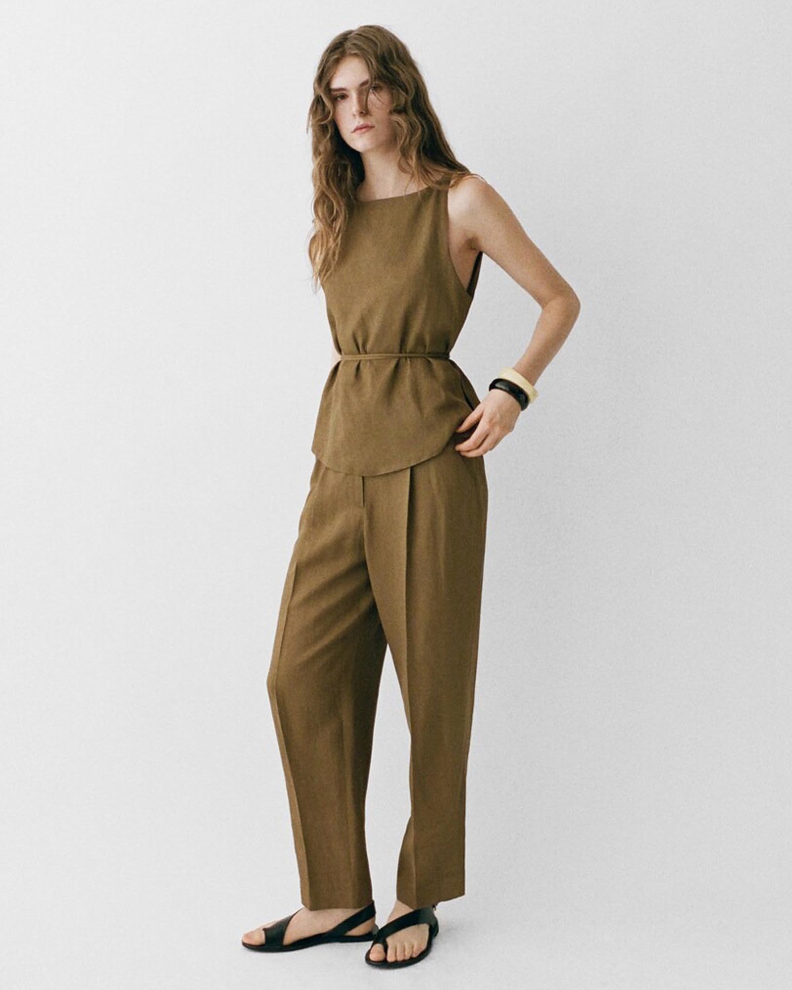 Moskito Linen-Blend Pleated Trousers