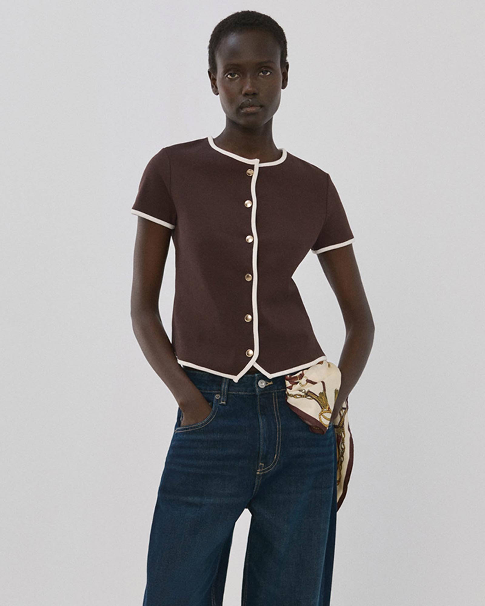 Buttoned Cotton T-Shirt