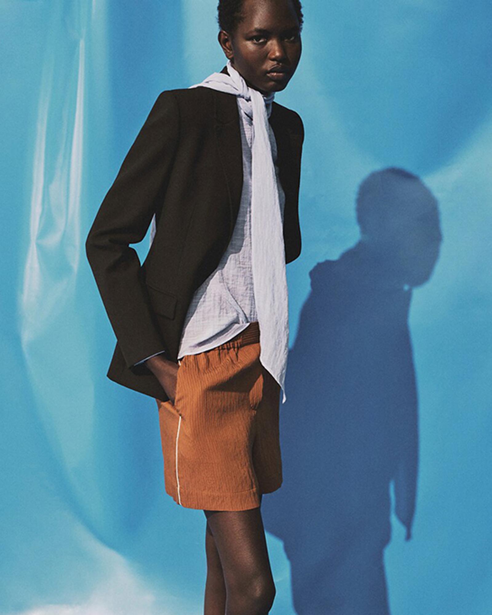 Textured Shorts With Contrasting Trim