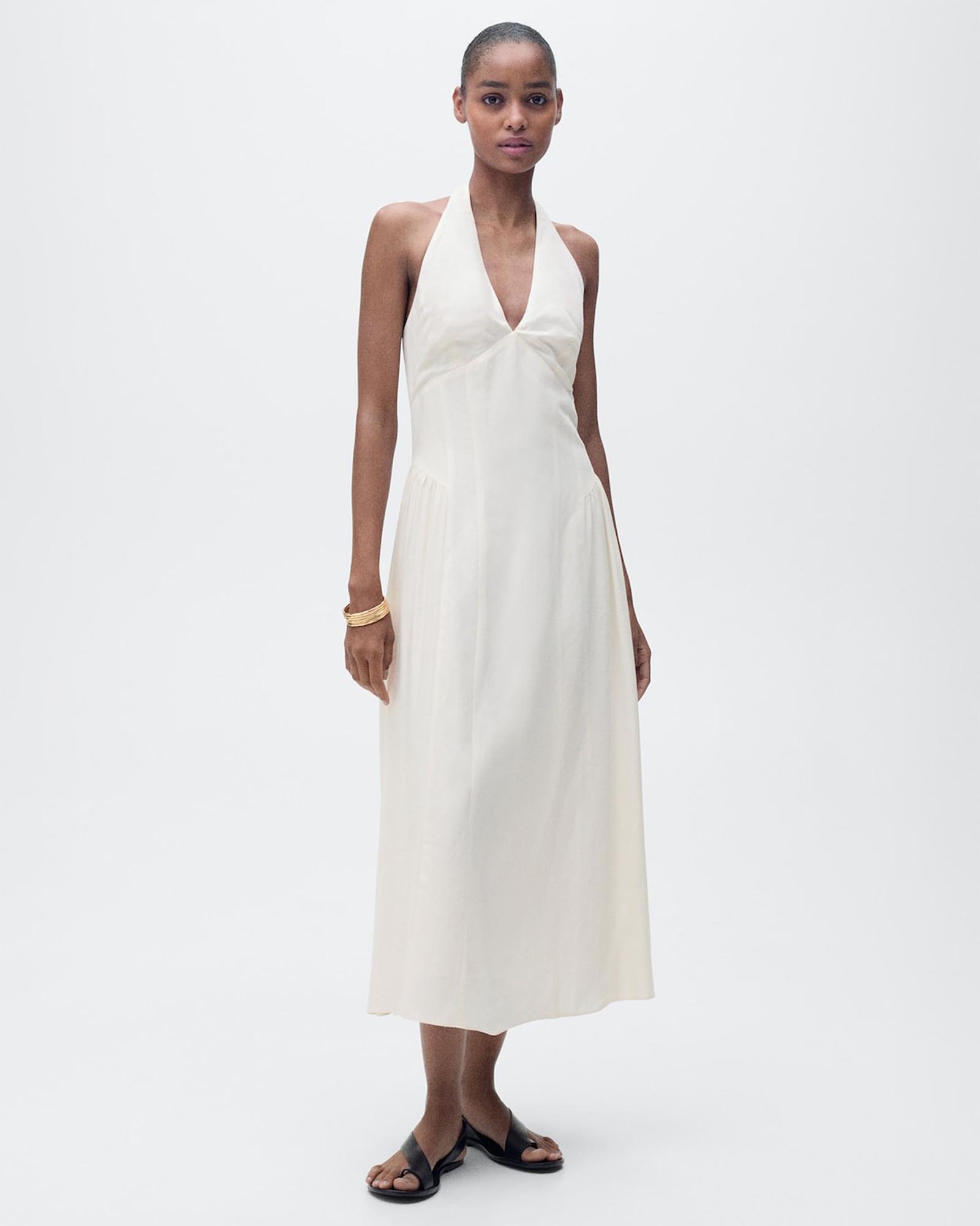 Valentin Halter-Neck Linen Dress