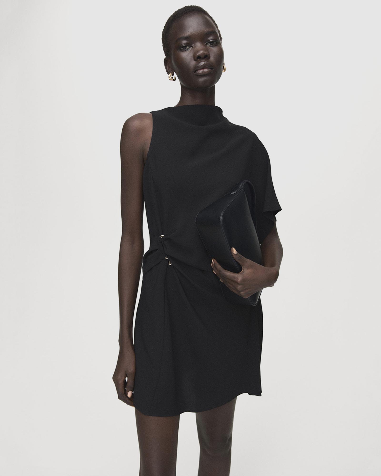 Short Asymmetrical Sleeve Dress