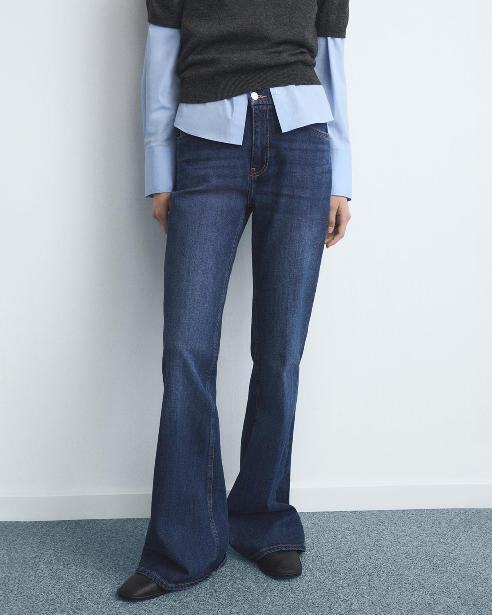 Violet Flared High-Rise Jeans