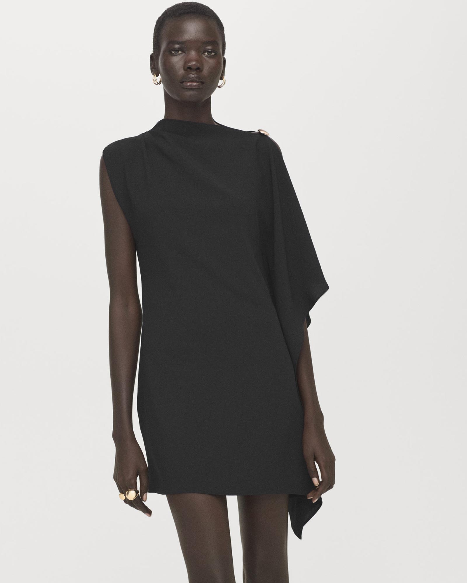 Short Asymmetrical Sleeve Dress