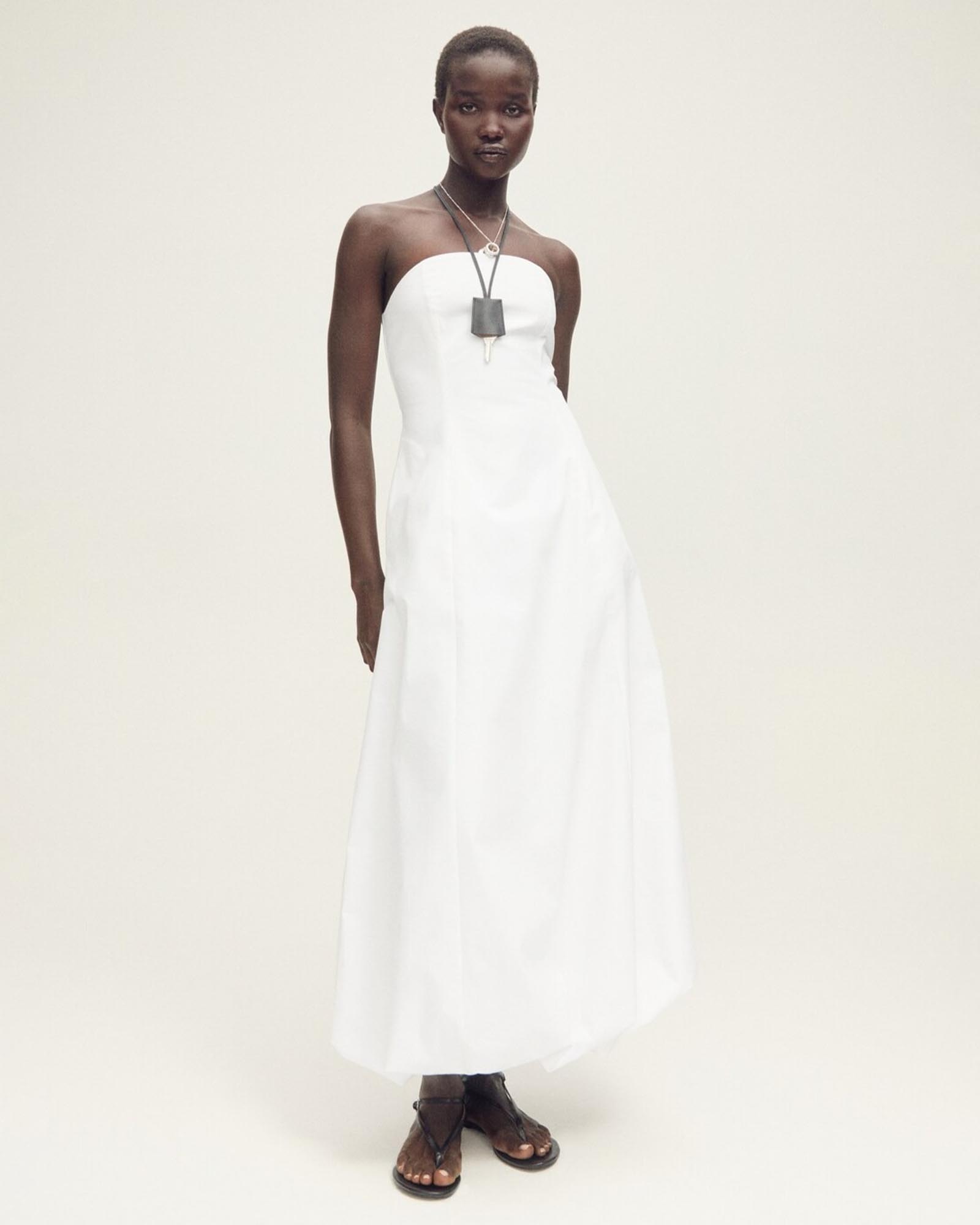 Rita Strapless Dress With Puffed Hem
