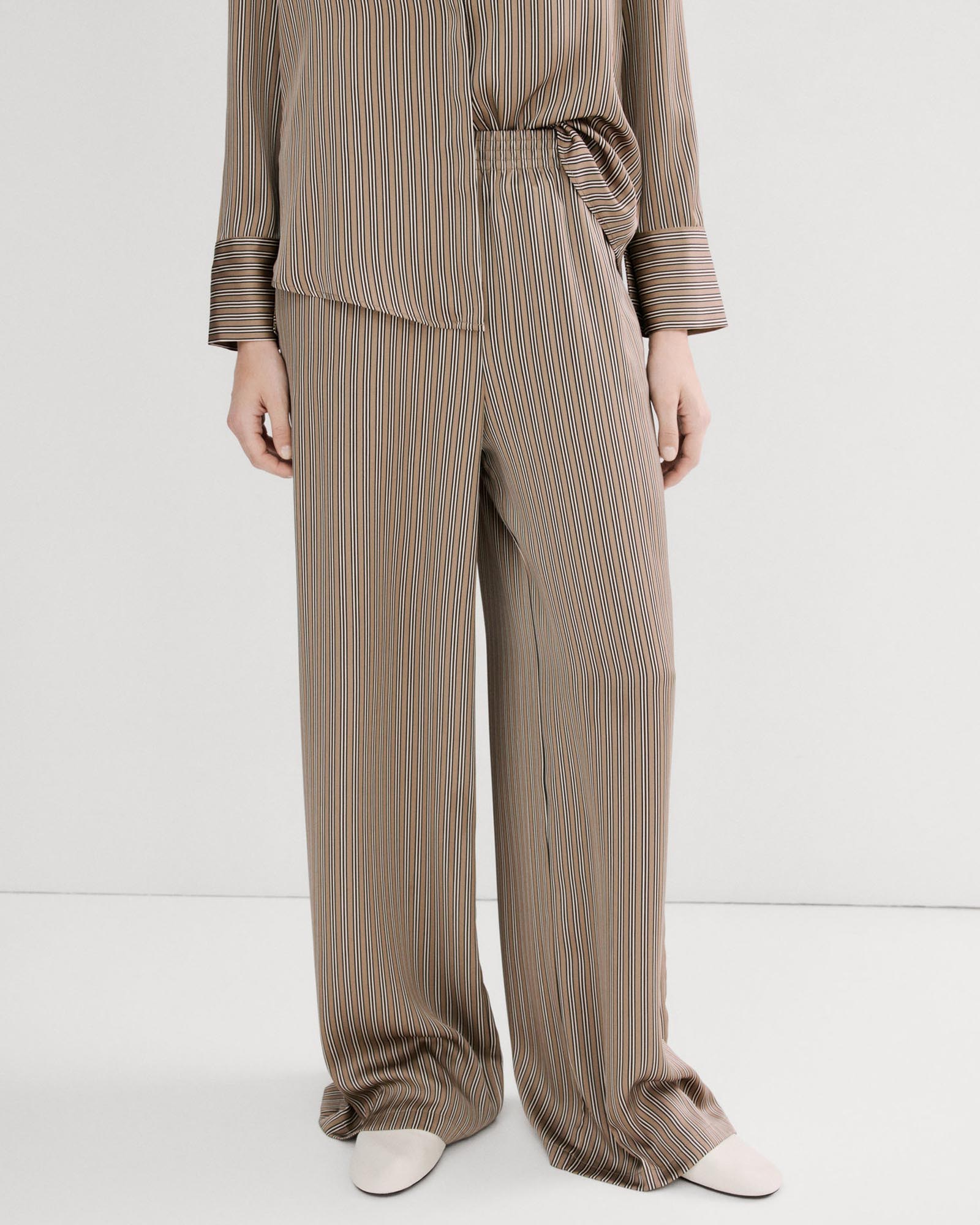 Satin Striped Trousers
