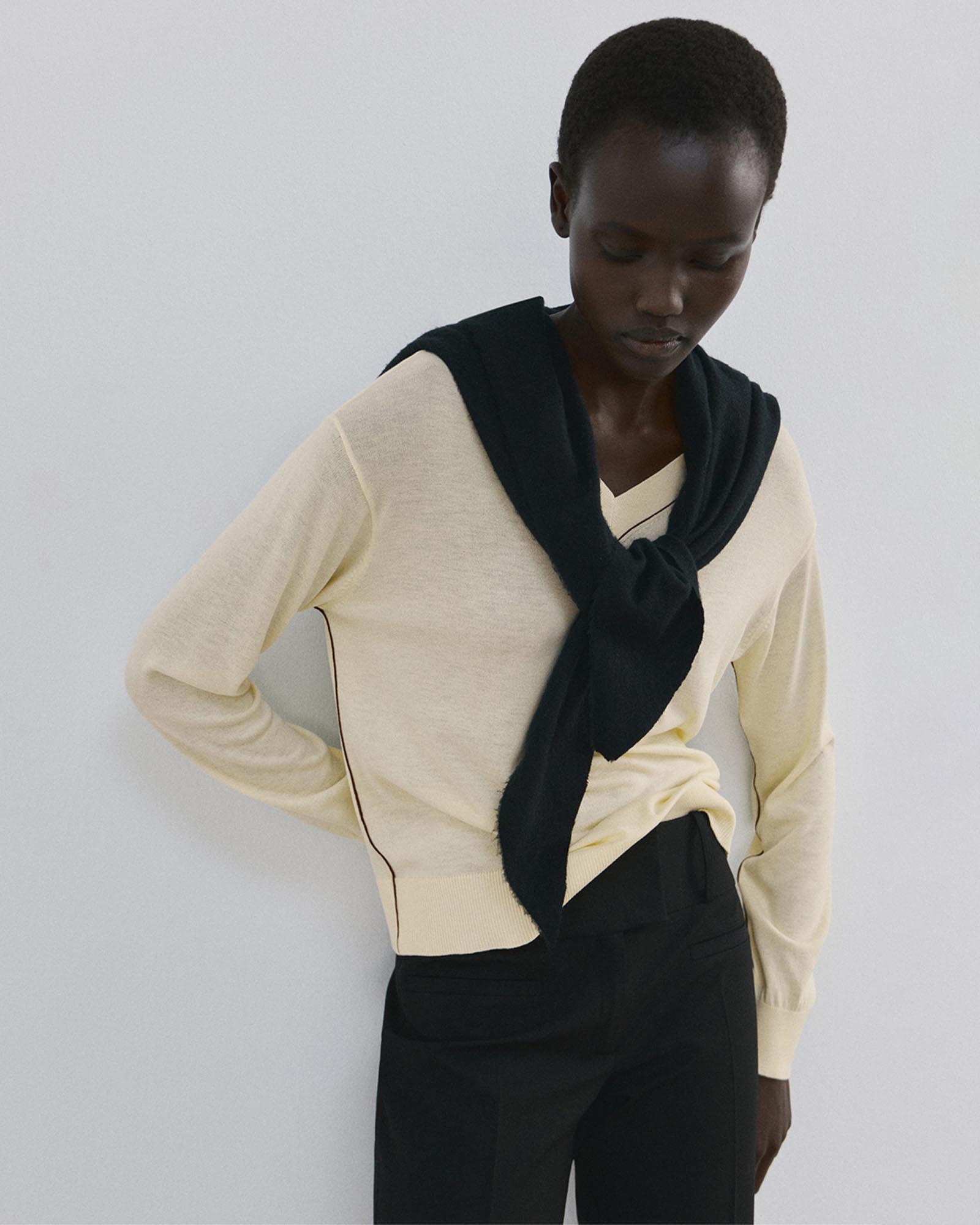 V-Neck Knit Sweater