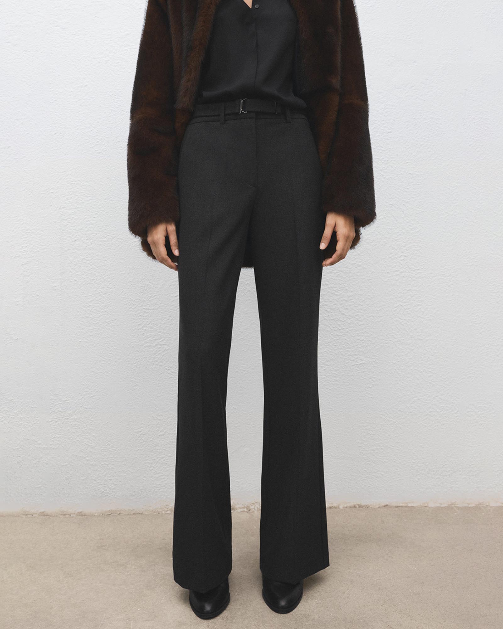 Belt Straight-Fit Trousers