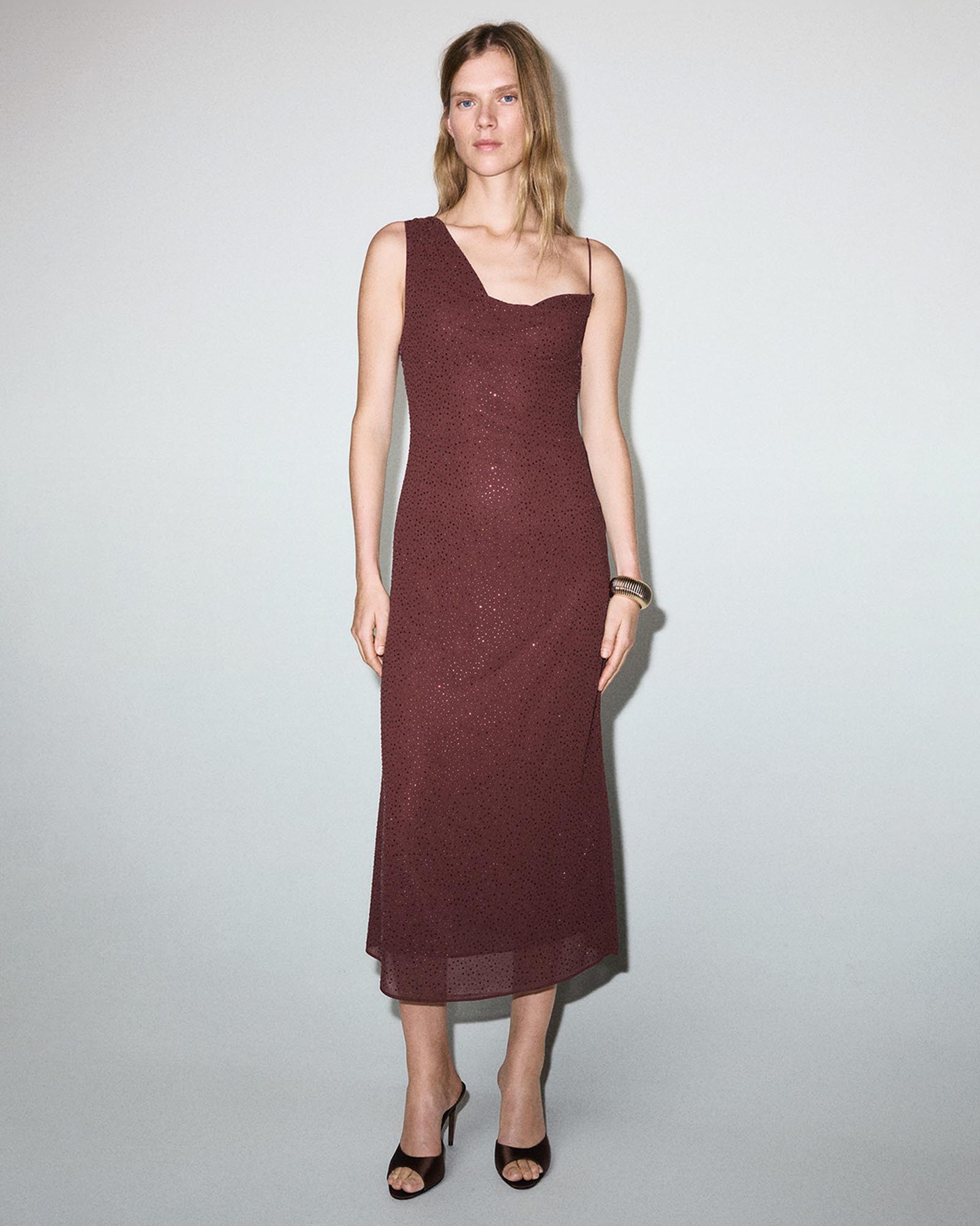 Asymmetrical Rhinestone Dress