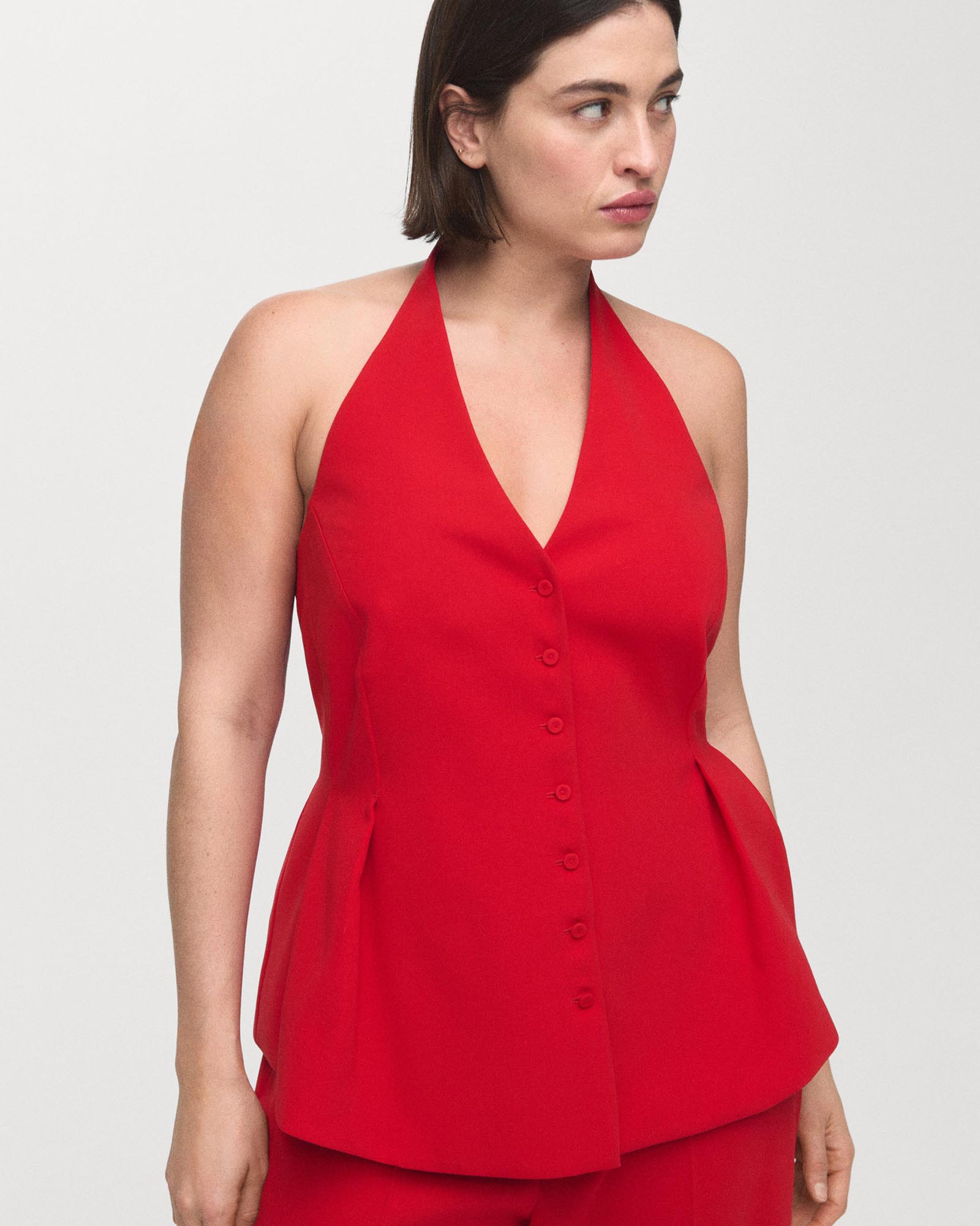 Peplum Top With Halter Neck