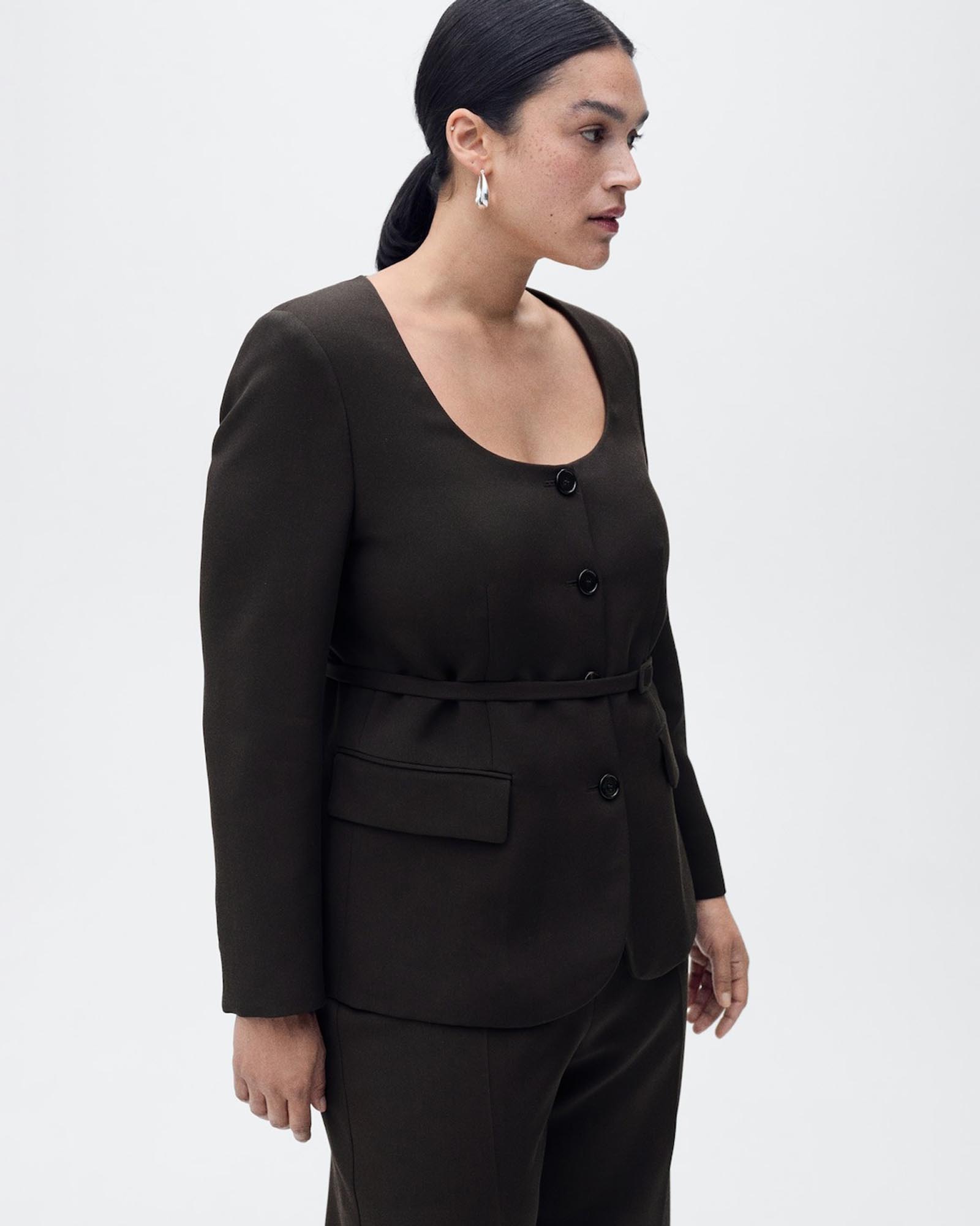 Sake Suit Jacket With Belt