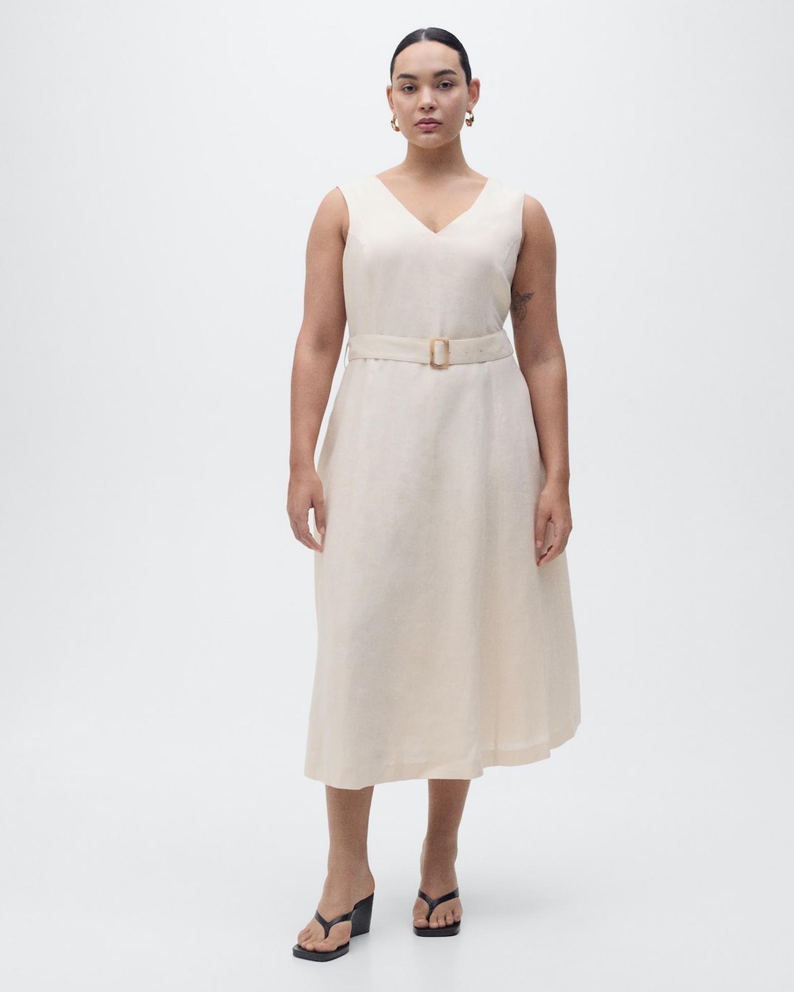 Laura Belt Linen Dress