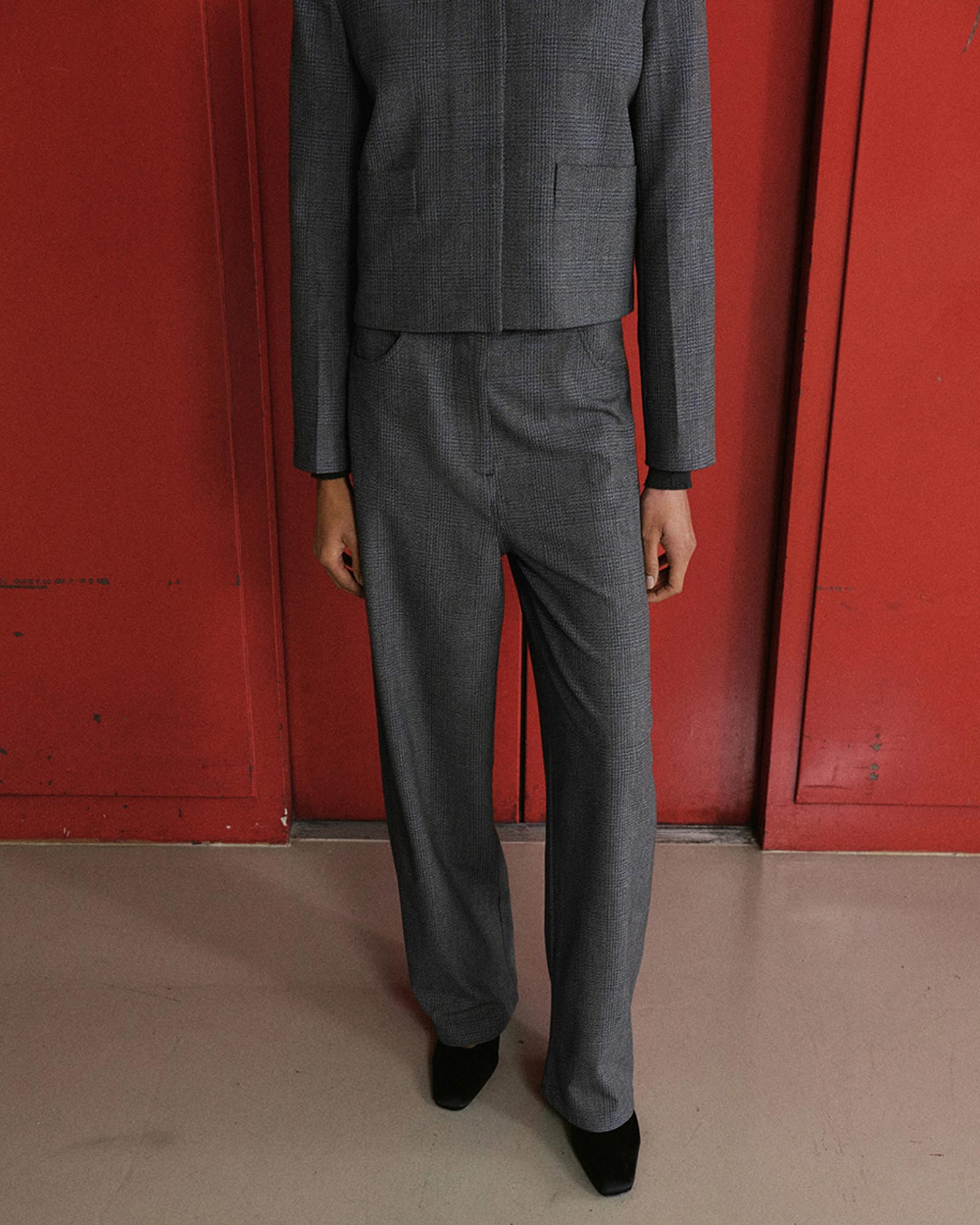 Straight Mid-Rise Trousers