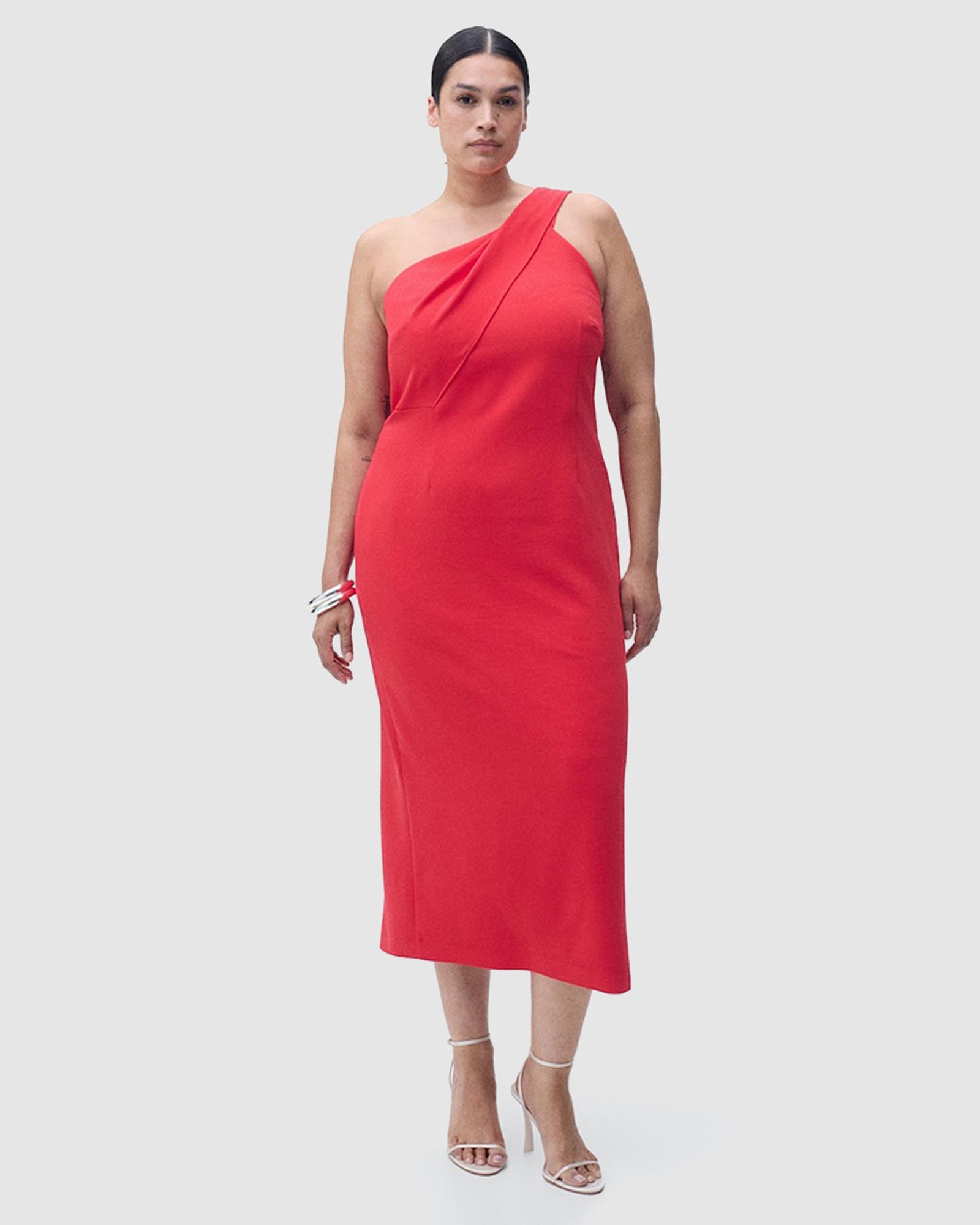 Irea Asymmetrical Bow-Neck Dress