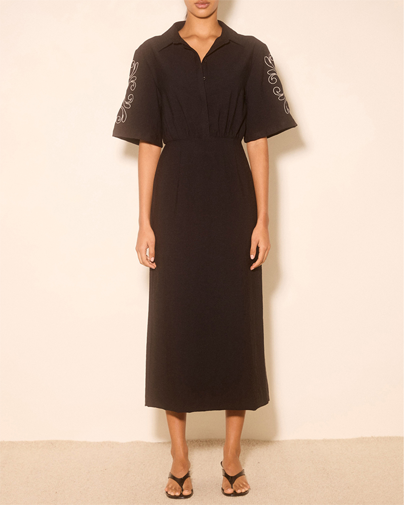 Zahra Embroidered Midi Dress