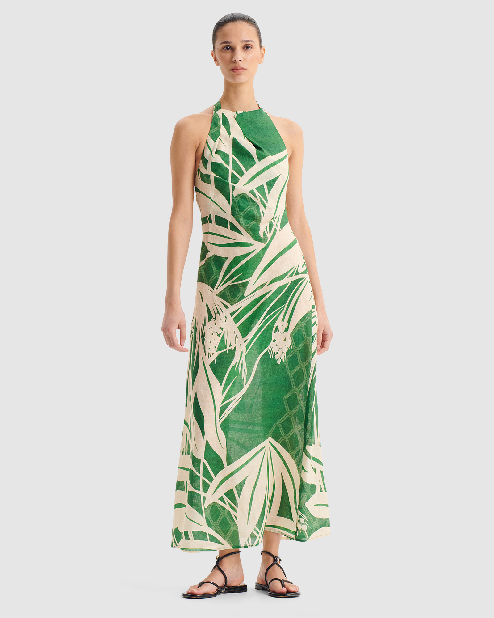 Sorrento Linen Halter Dress